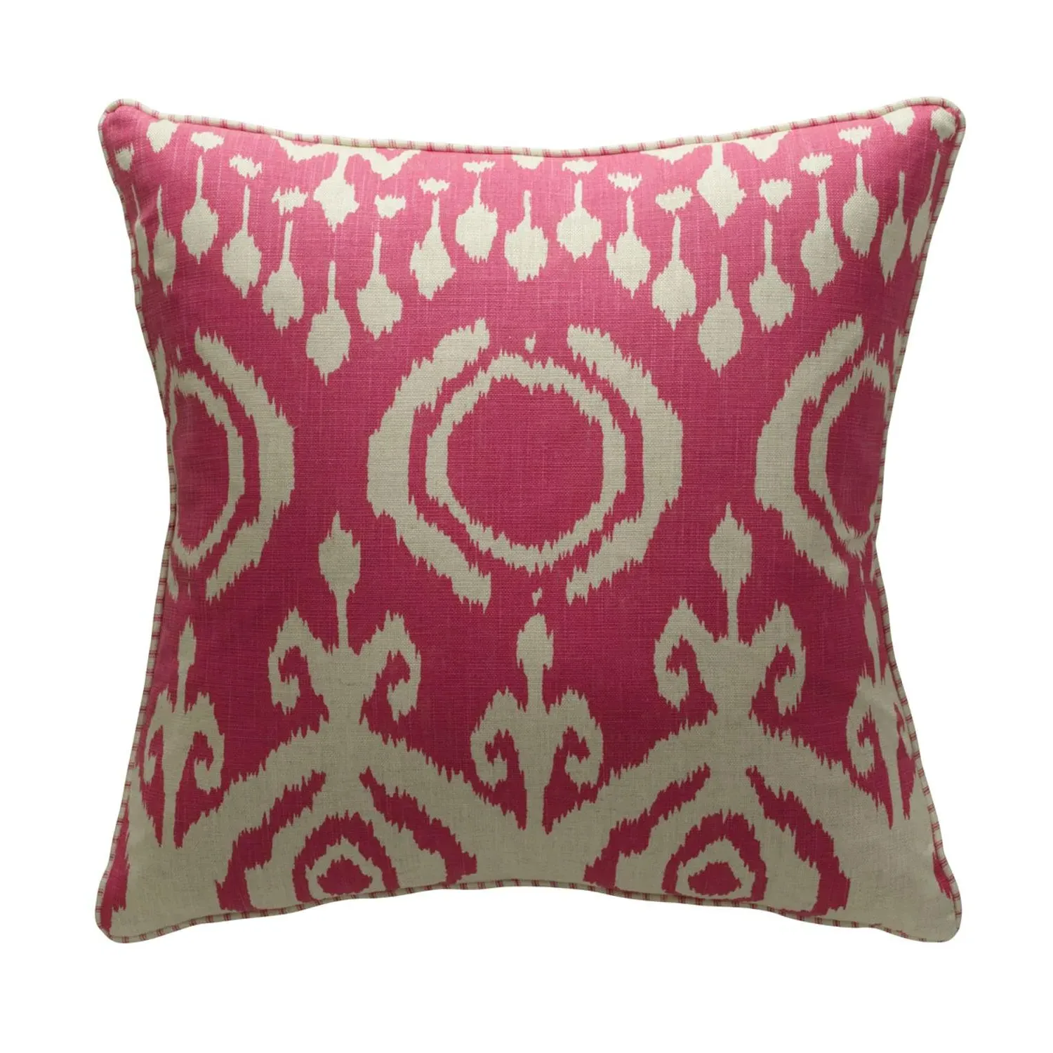 Square Cushion with Piping - Pink, Velvet product