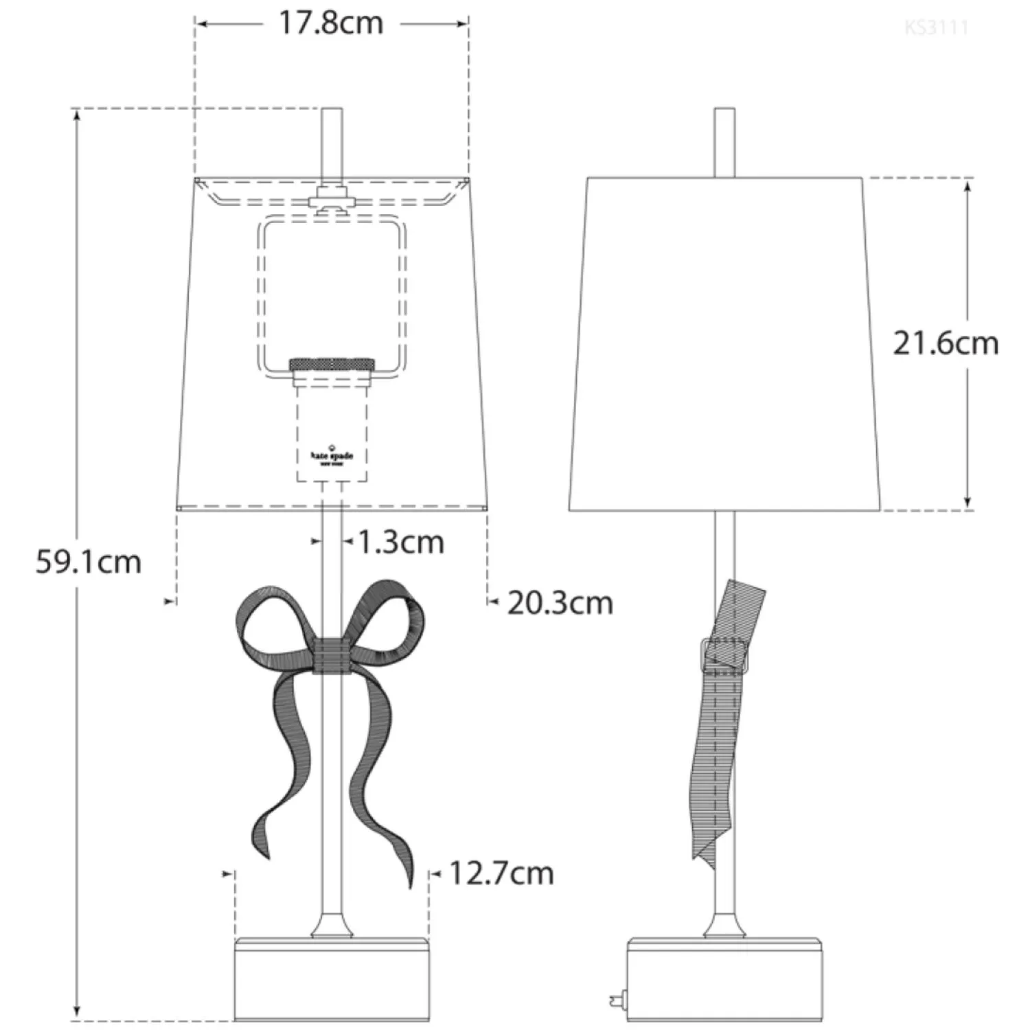Table Lamp with Lace Detail - Nickel, Metal alternate view