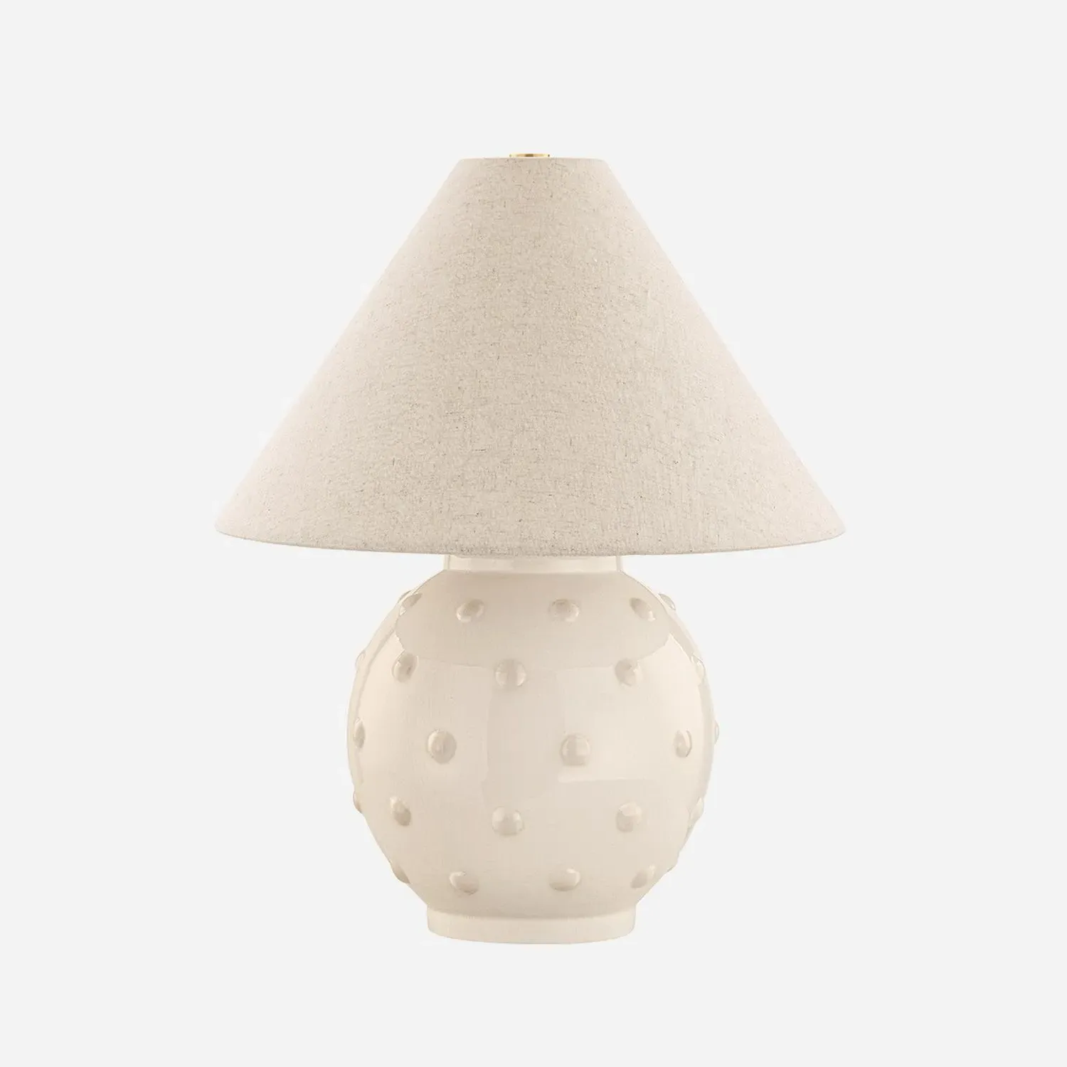 Table Lamp with Linen Shade - Brass, Metal product