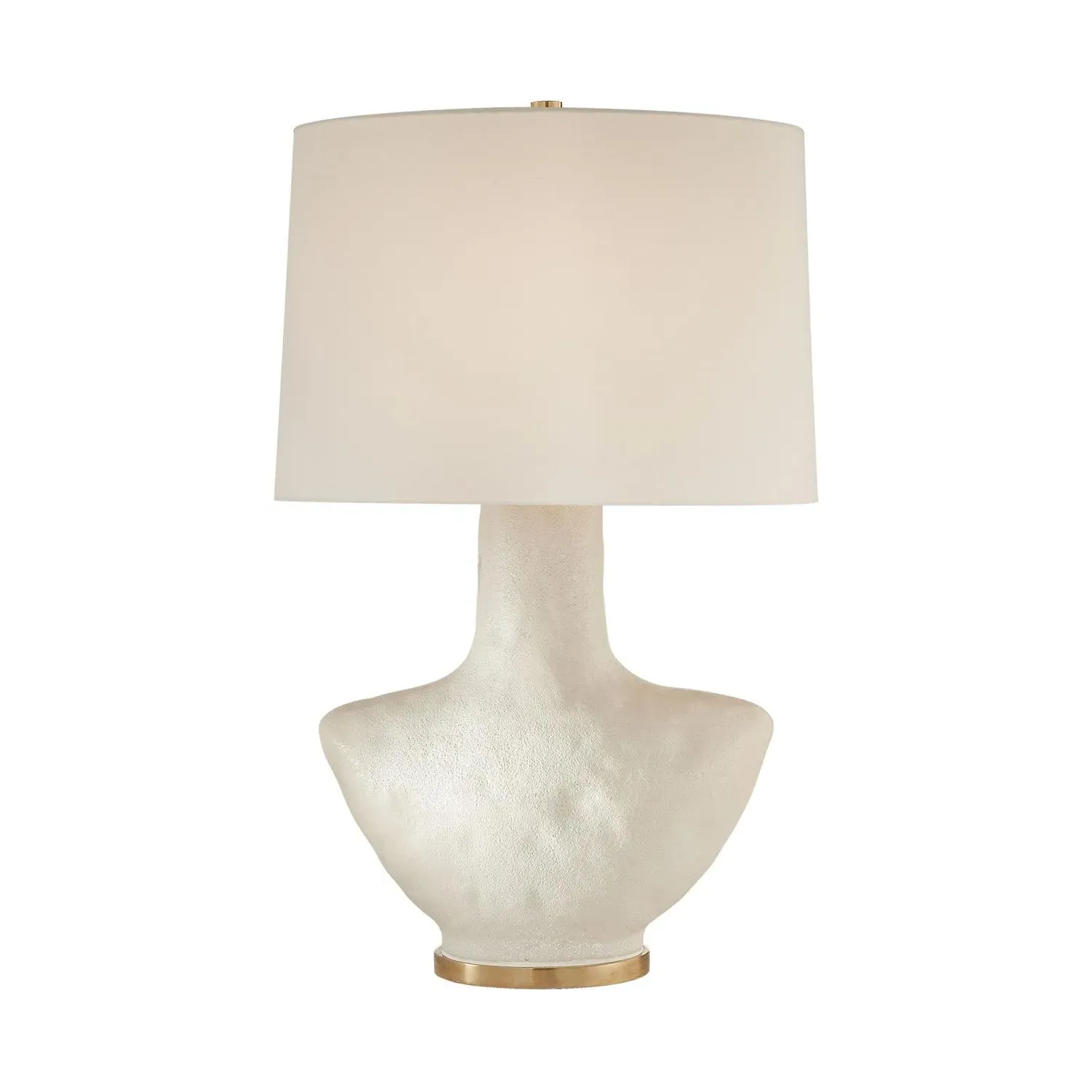Table Lamp with Linen Shade - White, Ceramic product