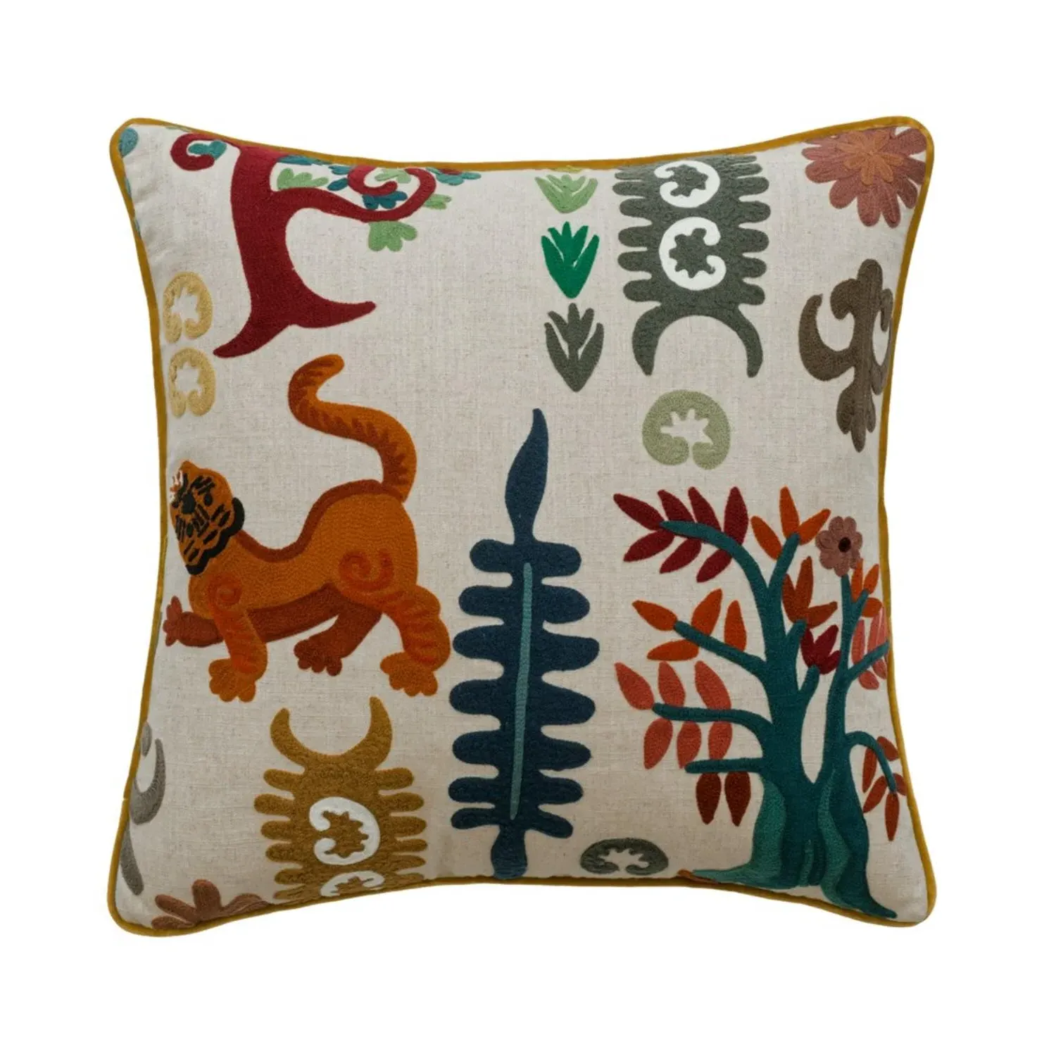 Tiger Tree Cushion - Multi, Cotton & Linen Blend product