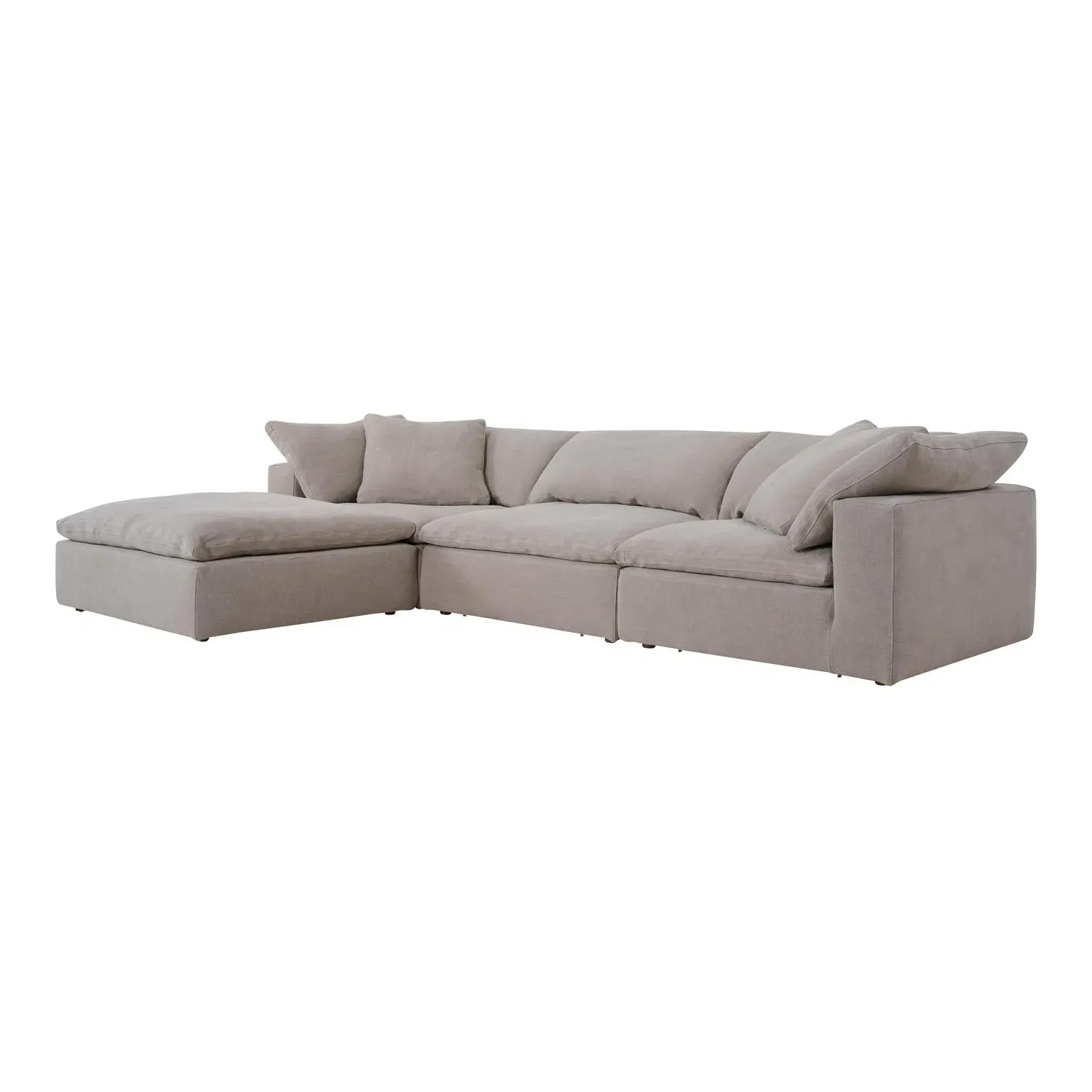 Truman Large Sectional Sofa - Weathered Linen Grey by Andrew Martin