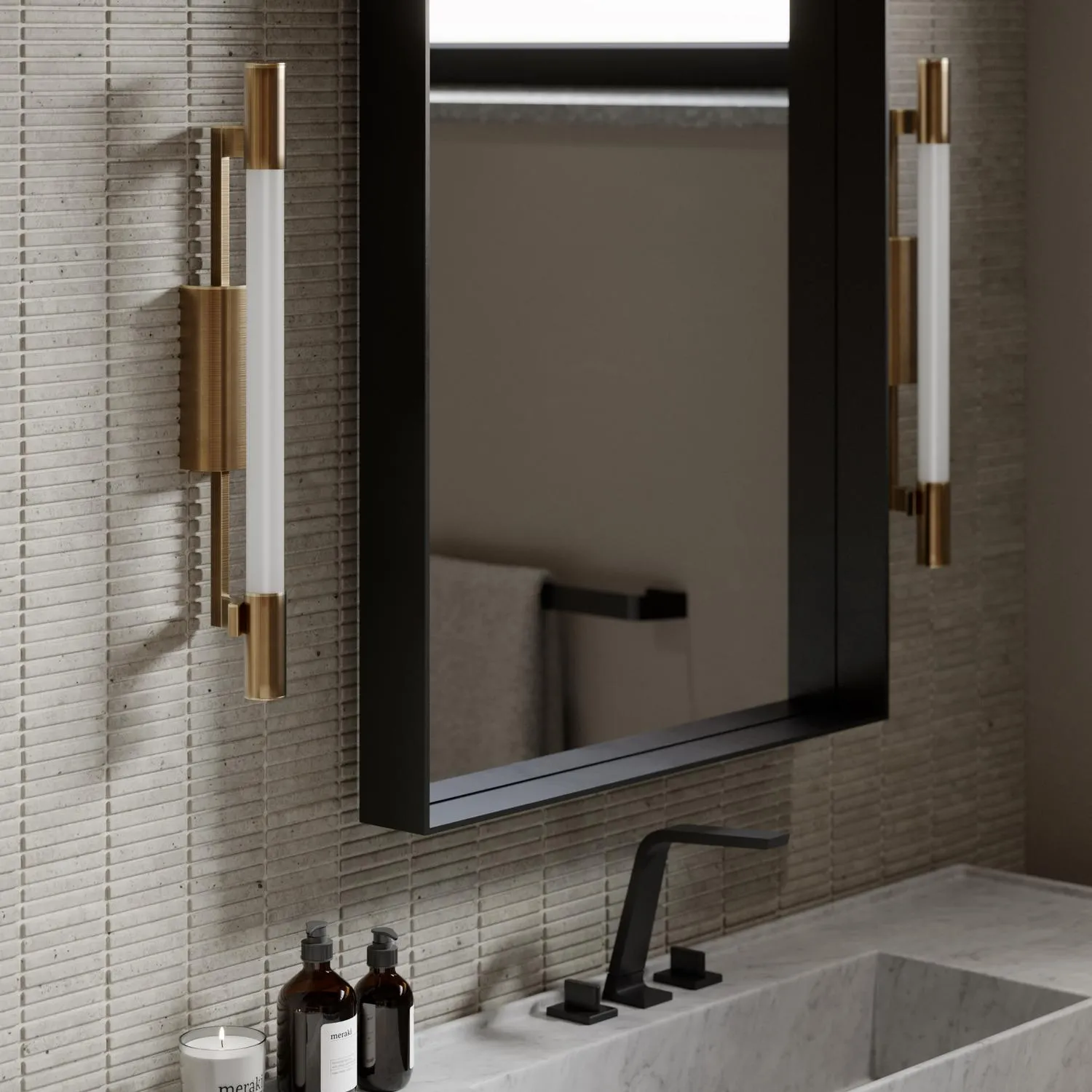 Wall Light with Acrylic Shade - Brass alternate view