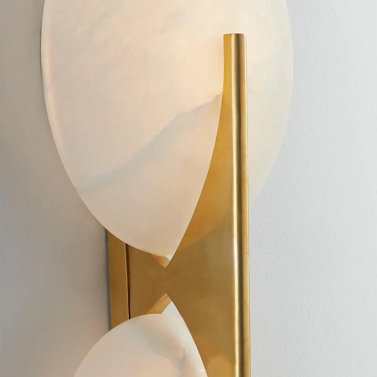 Wall Light with Alabaster Disc - Brass alternate view