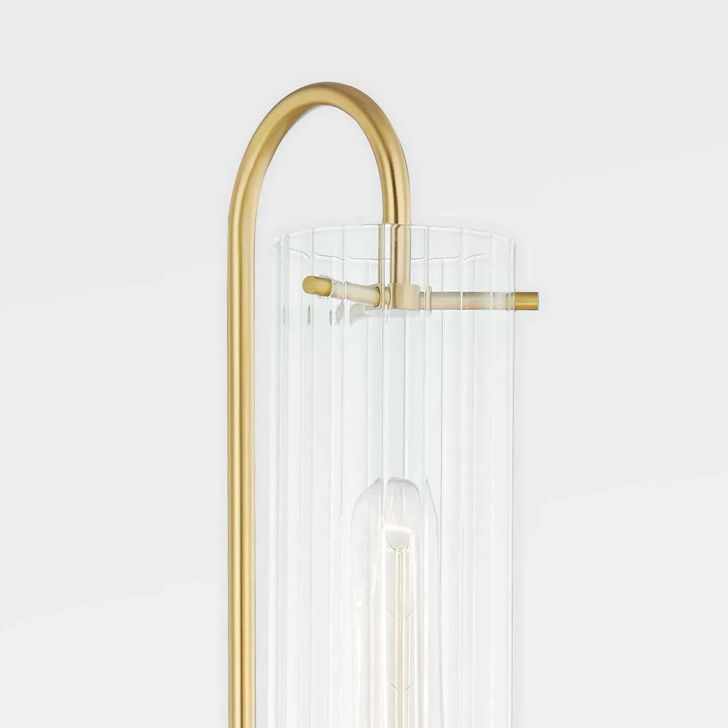 Wall Light with Fluted Glass - Aged Brass alternate view