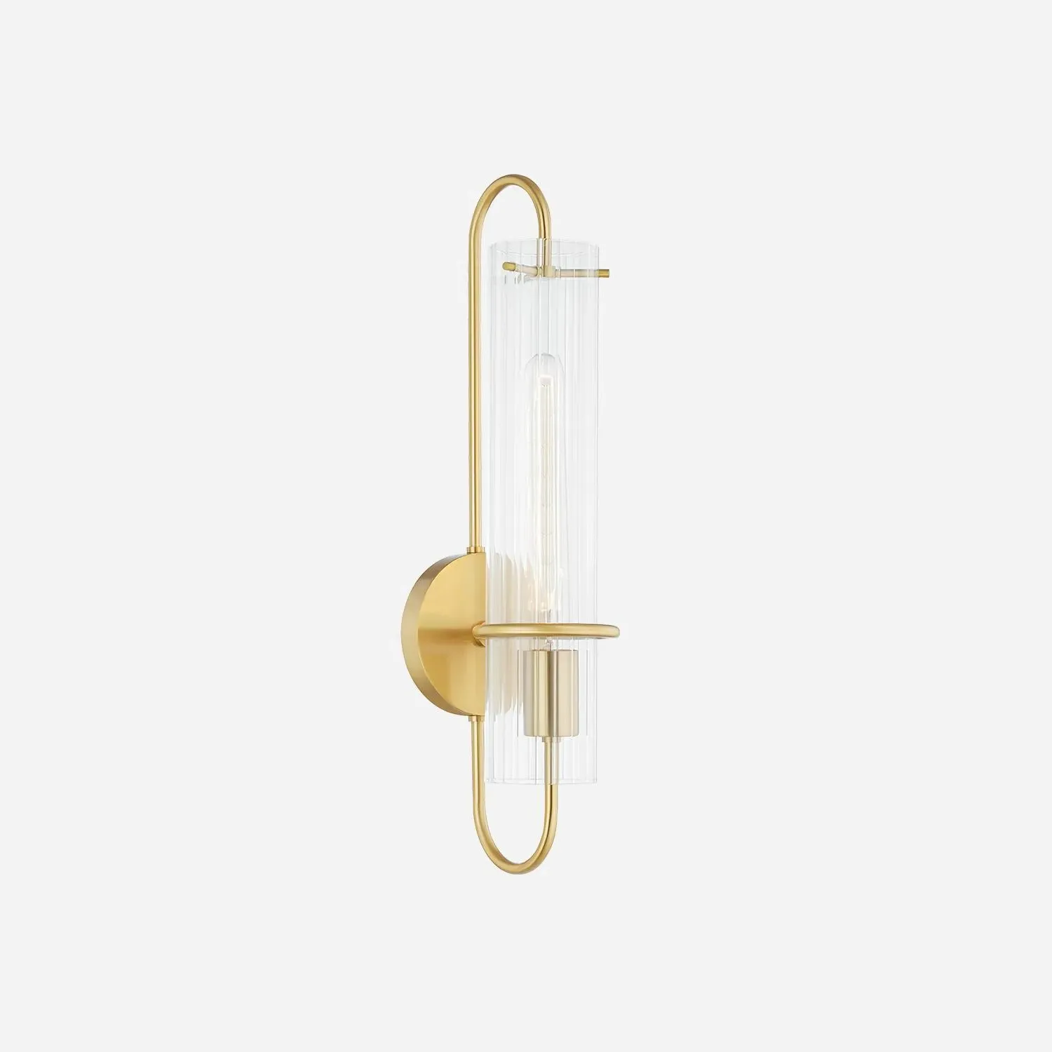 Wall Light with Fluted Glass - Aged Brass product