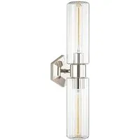 Wall Light with Fluted Glass - Polished Nickel alternate view