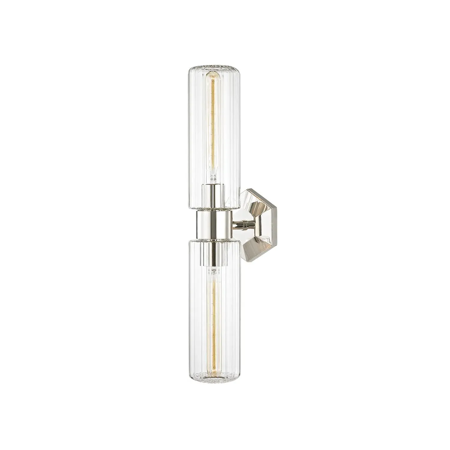 Wall Light with Fluted Glass - Polished Nickel product
