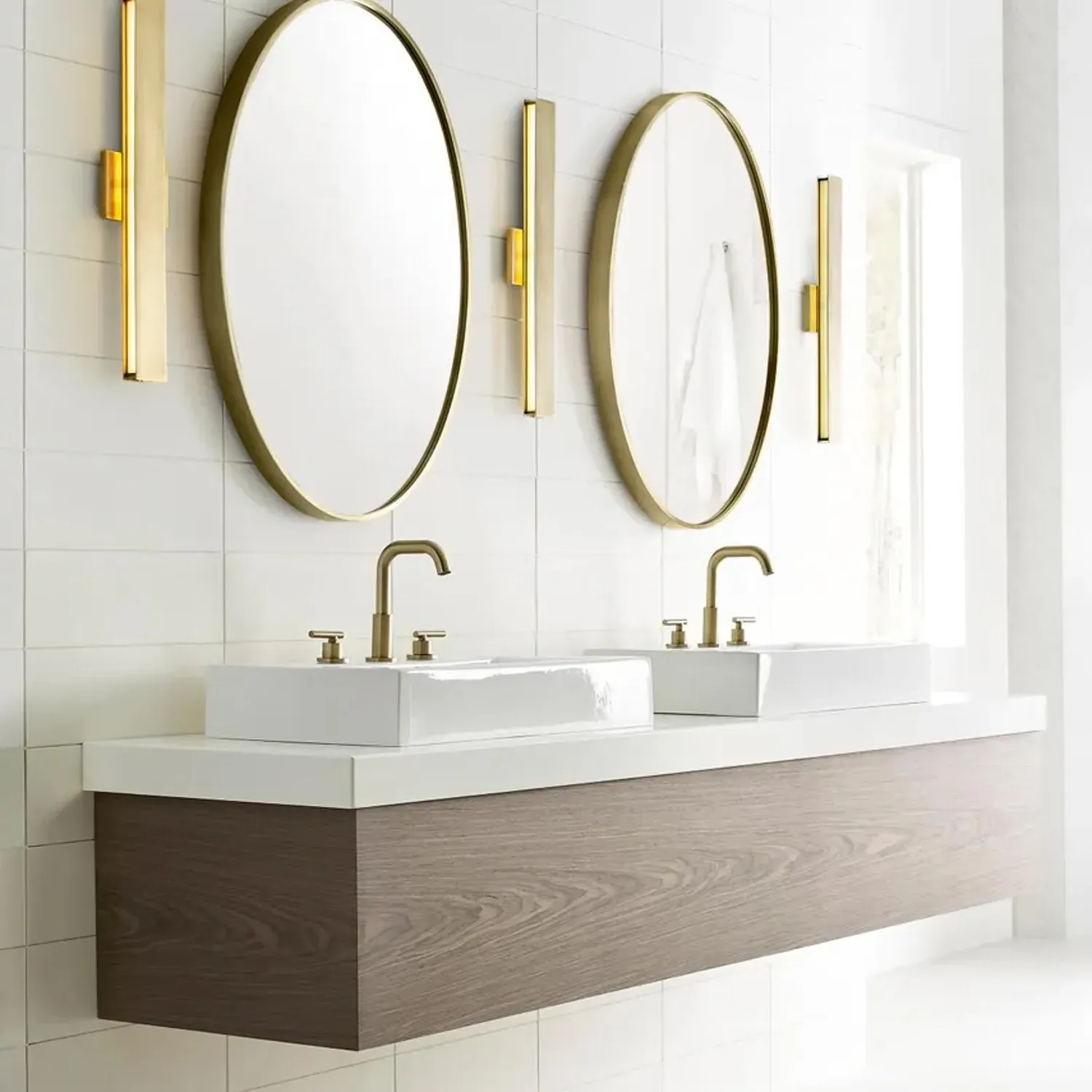 Wall Light with LED - Natural Brass, Metal alternate view