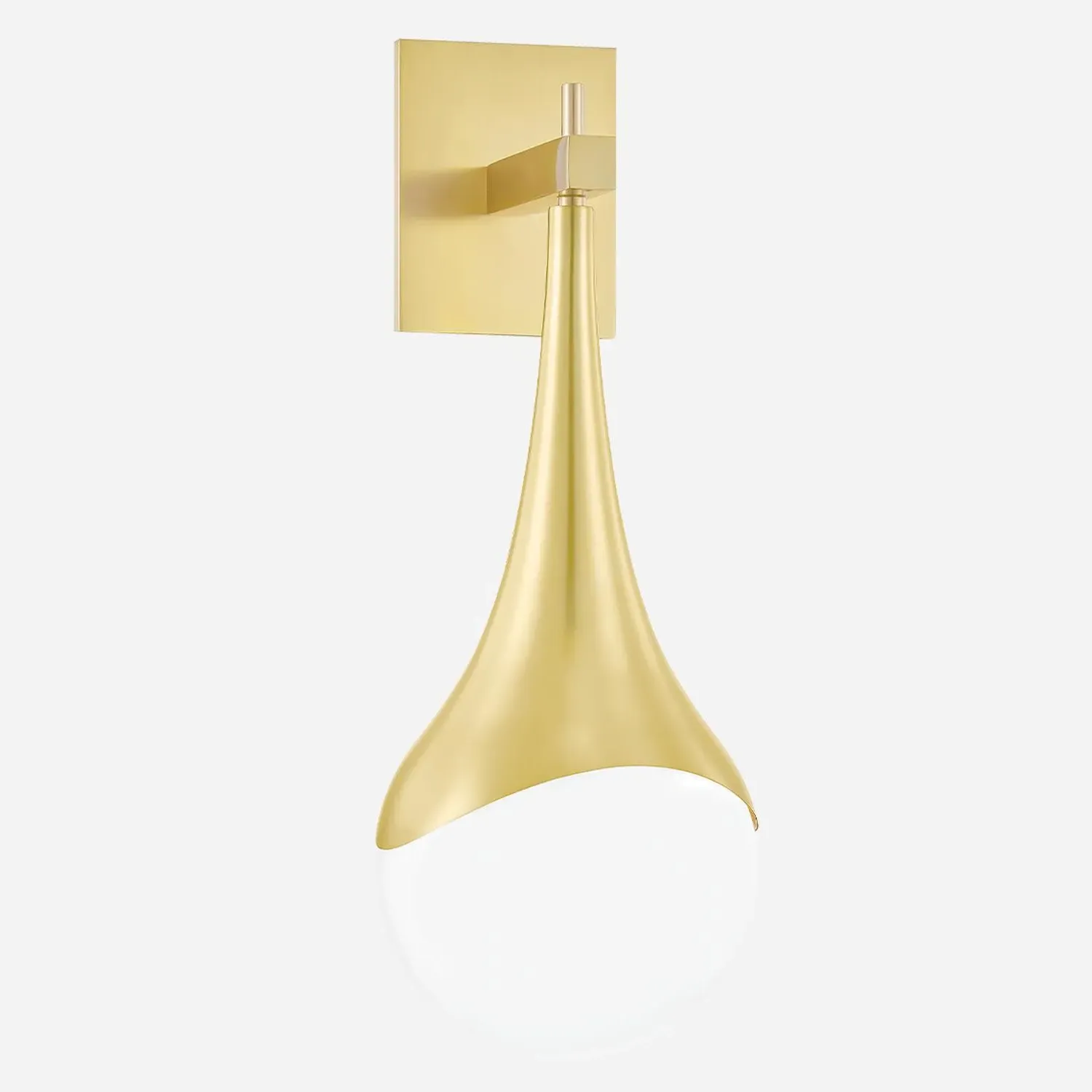 Wall Light with Opal Glass Shade - Brass product