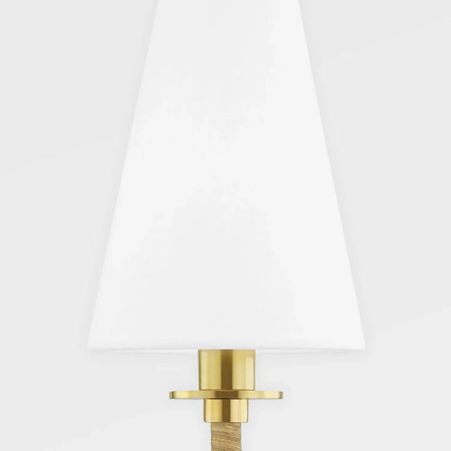 Wall Light with Rattan Frame - Brass, Linen alternate view