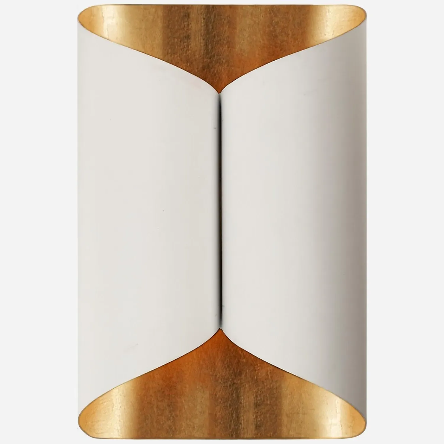 Wide Wall Light with Gilded Interior - White, Plaster product
