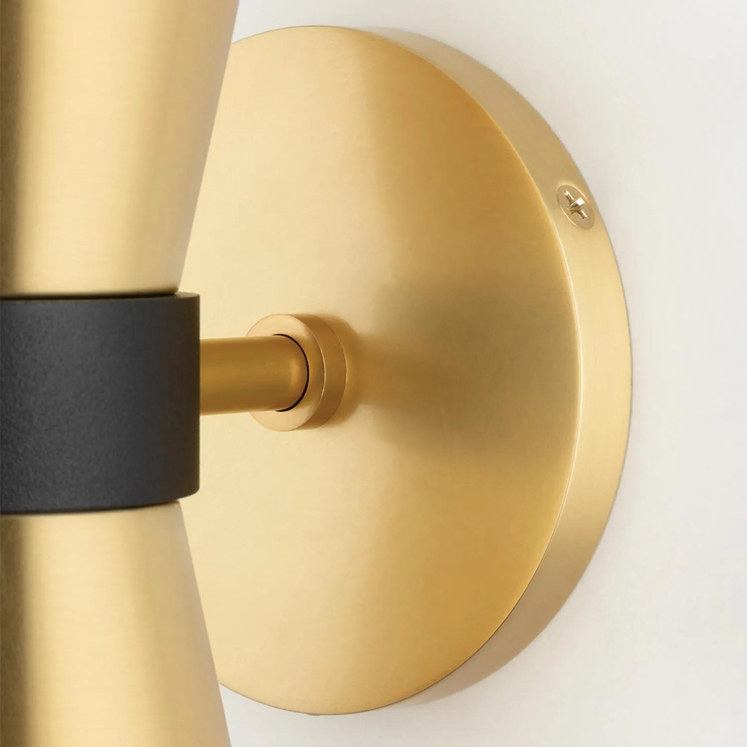 Curved Wall Light with Glass Shade - Brass alternate view