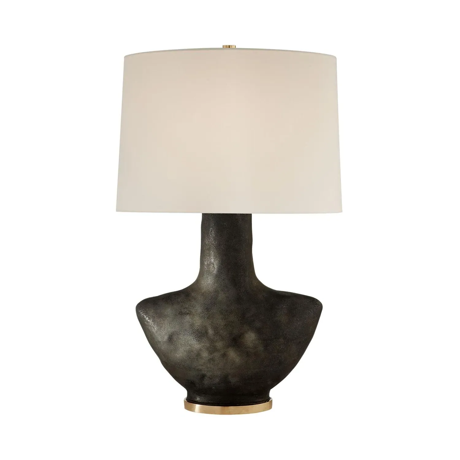 Table Lamp with Brass Shade - Black, Ceramic product