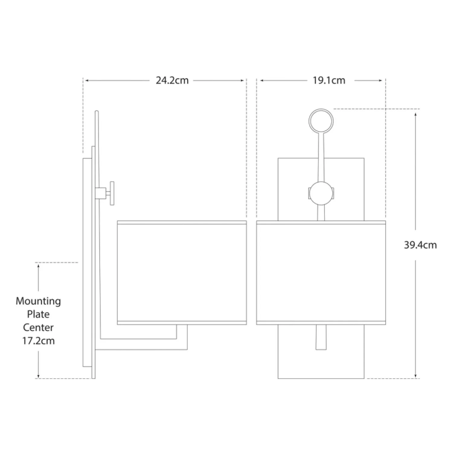 Wall Light with Linen Shade - Black, Iron alternate view
