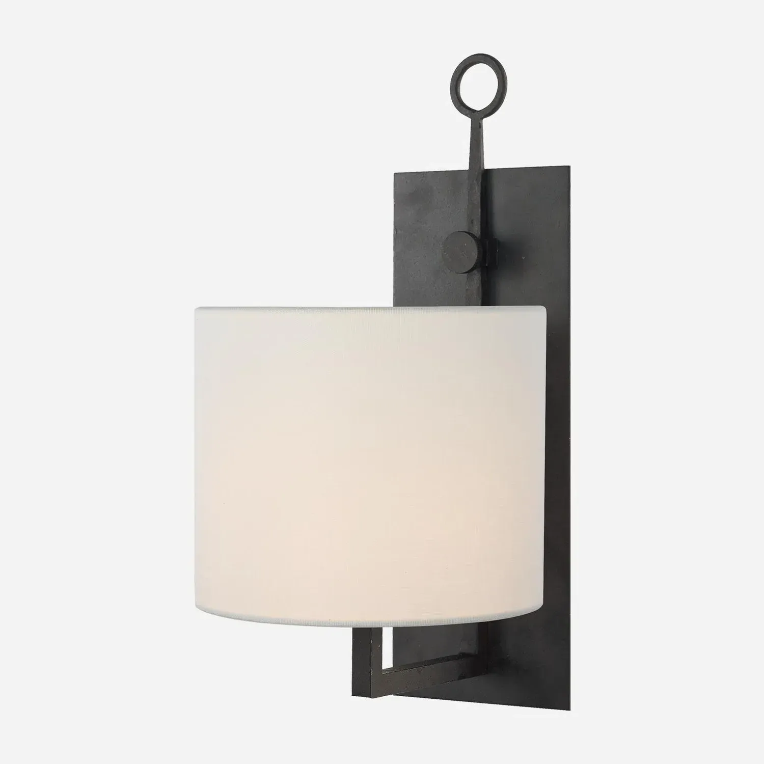 Wall Light with Linen Shade - Black, Iron product