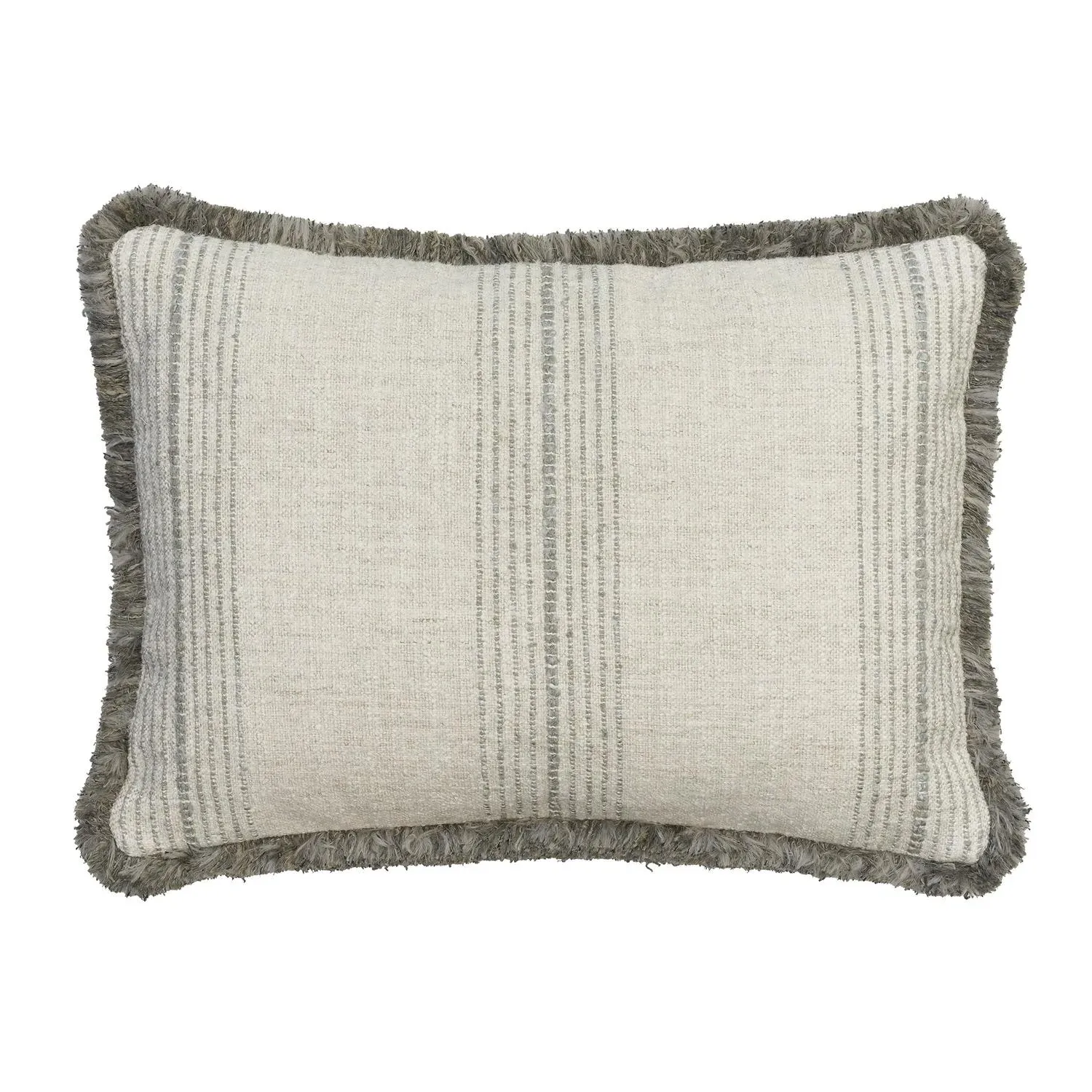 Striped Cushion with Trim - Silver, Linen Blend product