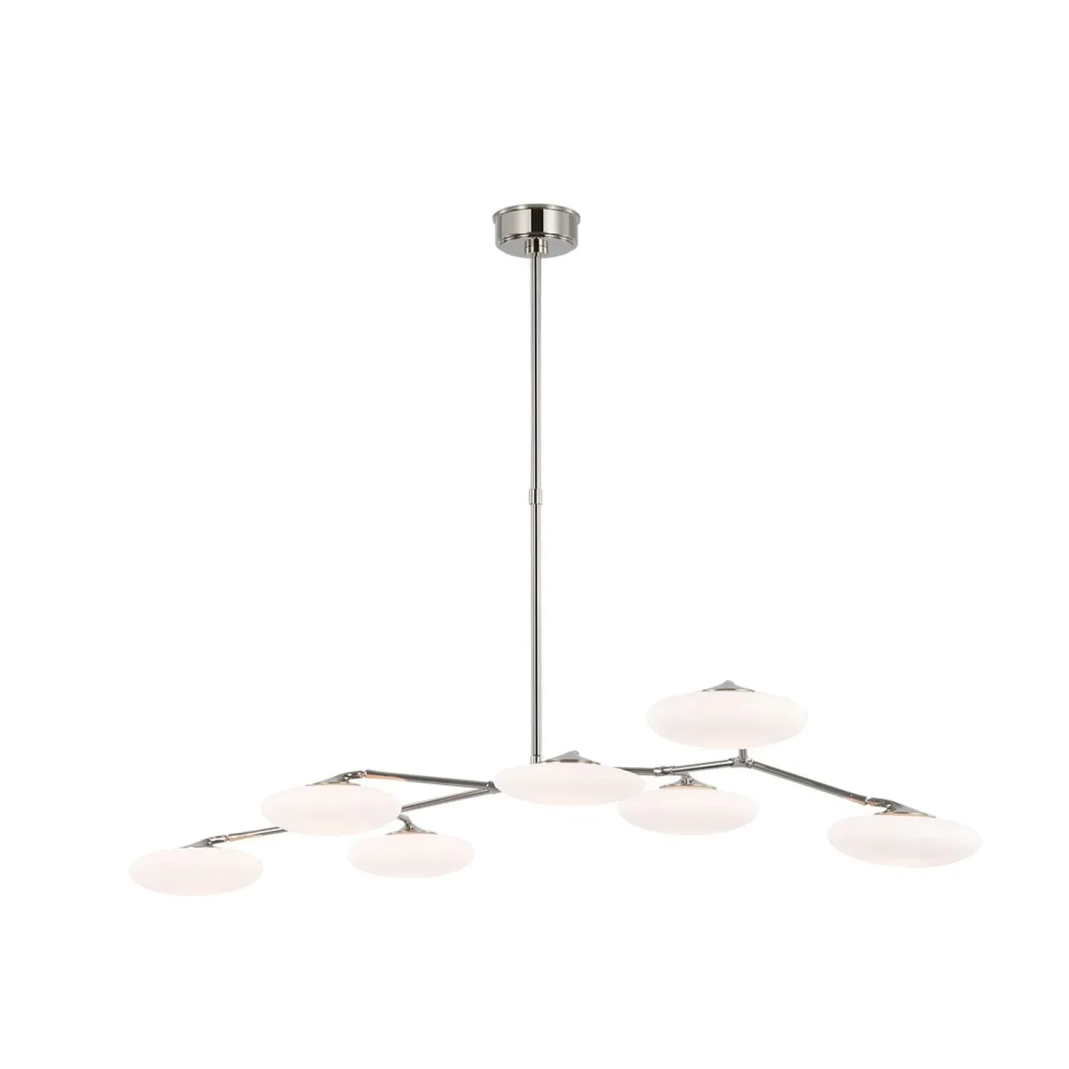 Linear Chandelier with Glass Shades - Nickel product
