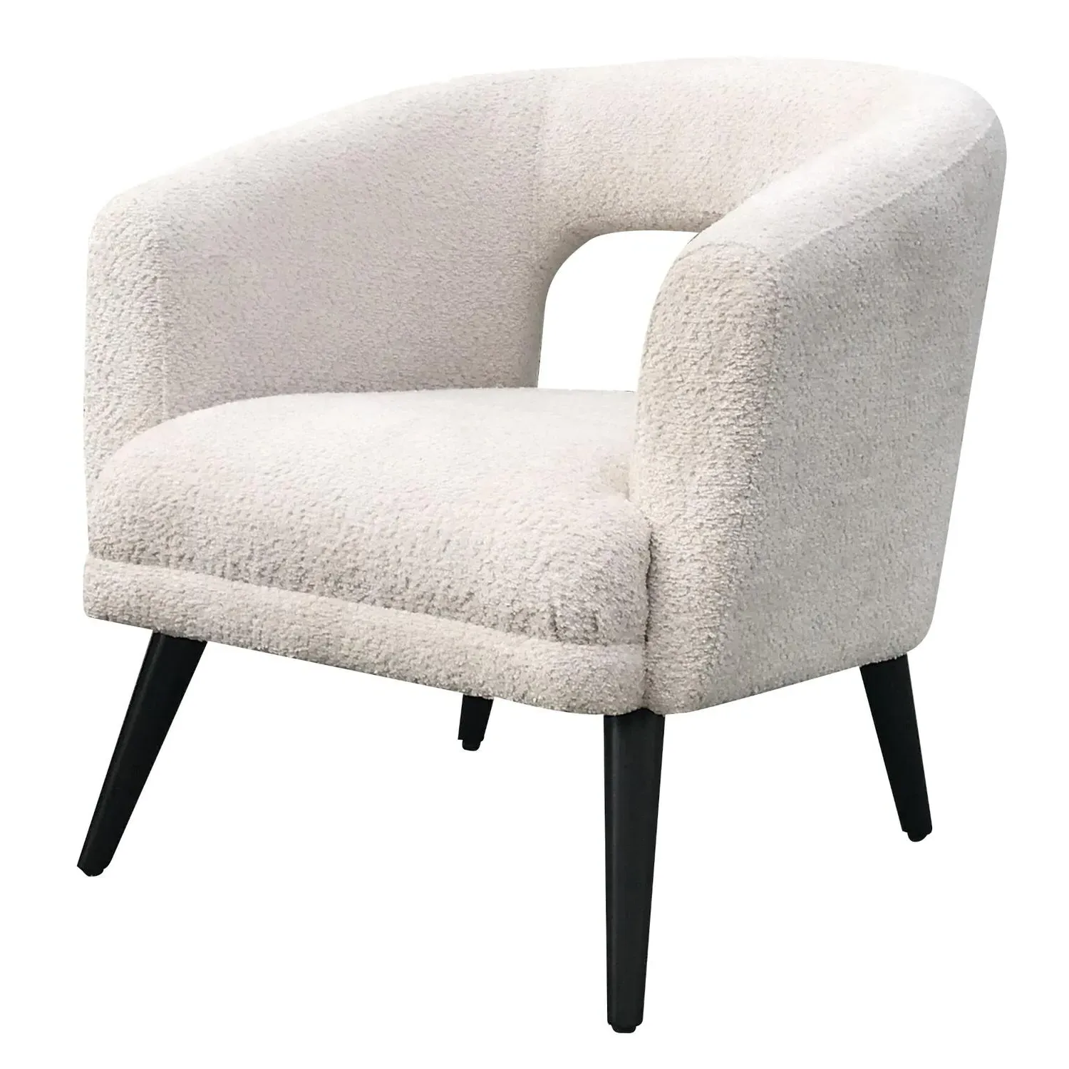 Armchair with Cut-Out Back - Light Neutral, Boucle product