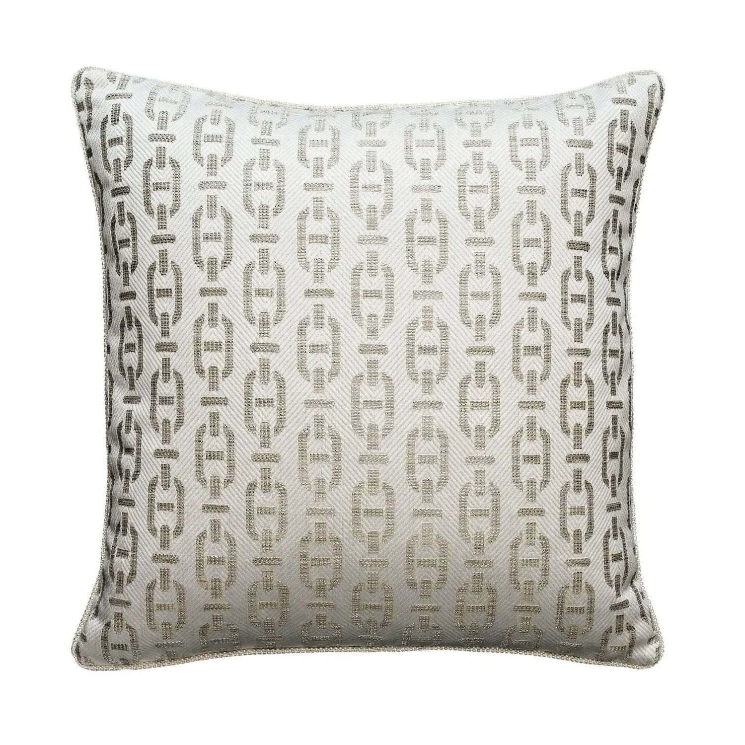 Geometric Cushion with Piping - String, Cotton product