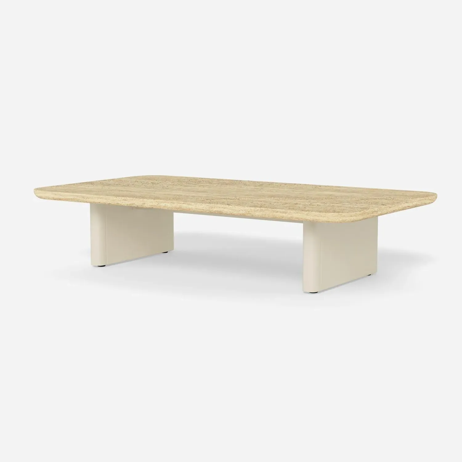 Round Coffee Table Curved Frame - Bone, Aluminum product