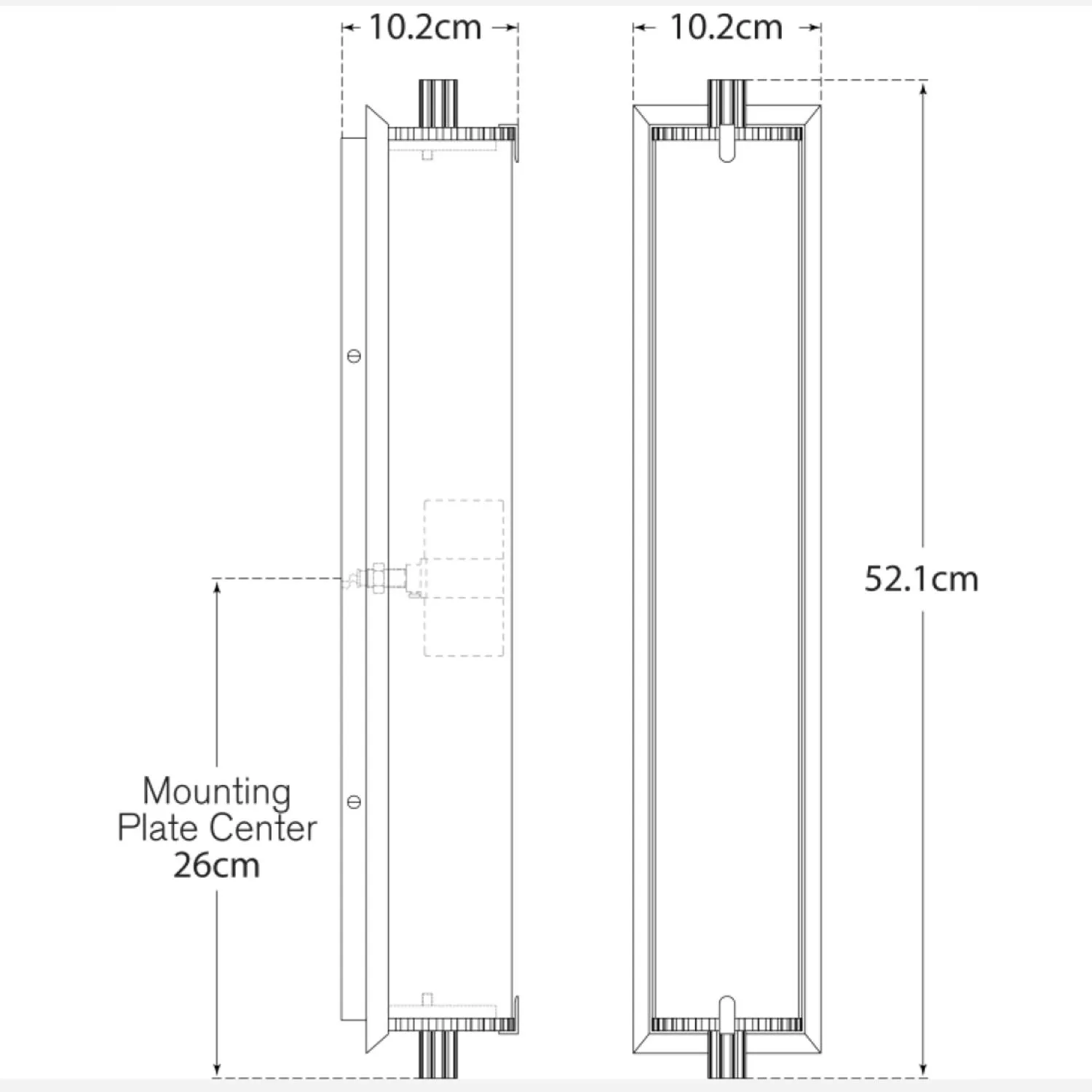Tall Wall Light with Glass Shade - Brass alternate view
