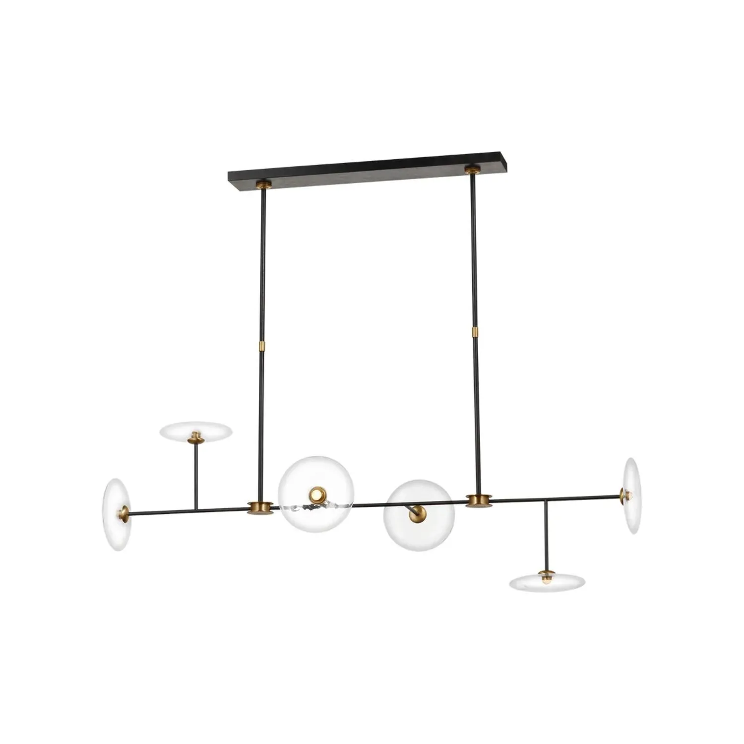 Linear Glass Disc Chandelier - Brass, Glass product