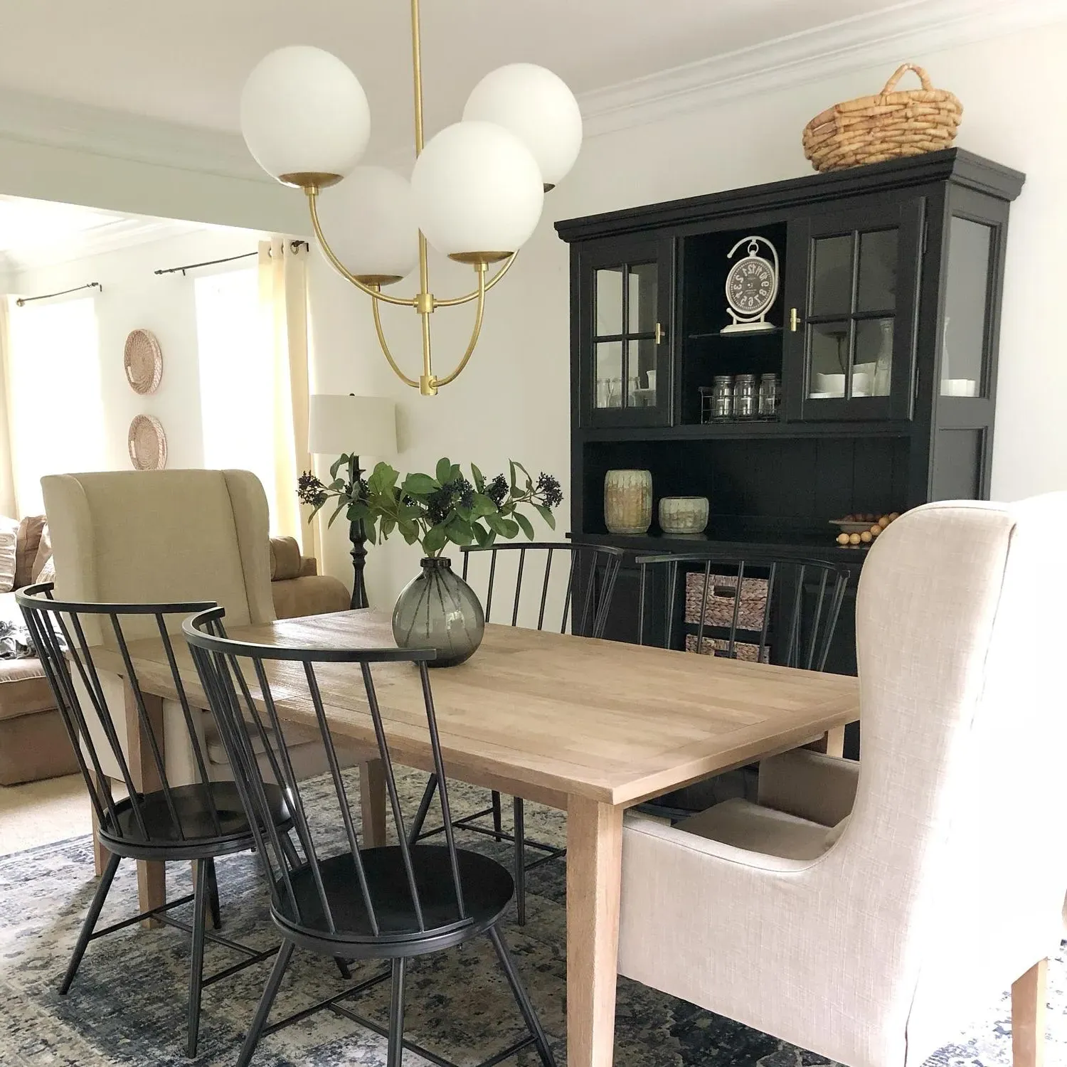 Staggered Chandelier with Etched Glass - Brass, Metal alternate view