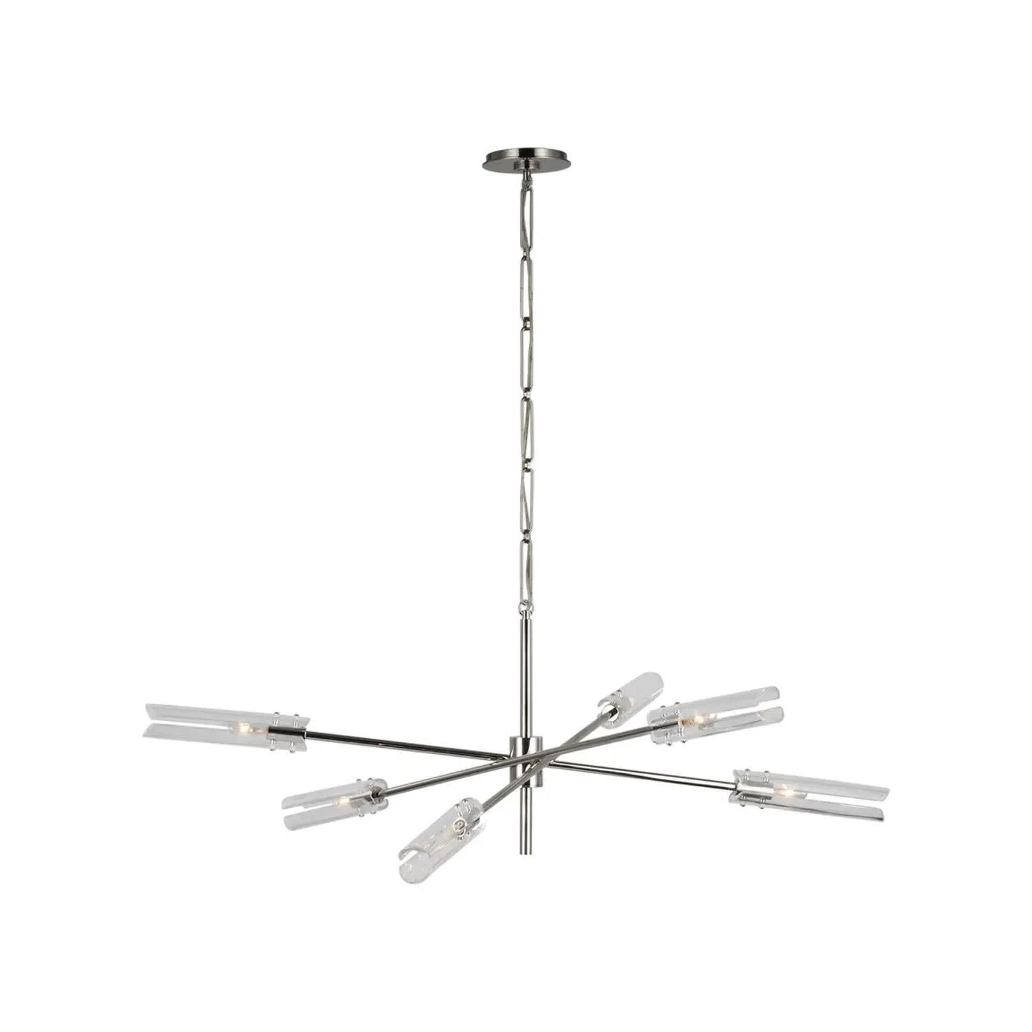 Radial Chandelier with Glass Shades - Nickel product