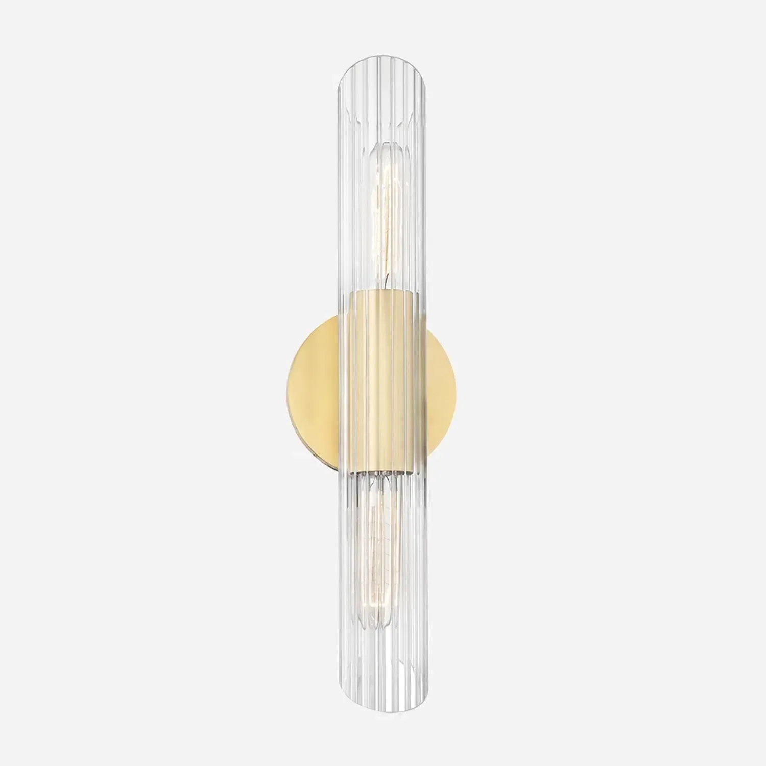 Small Wall Light with Faceted Glass - Aged Brass product