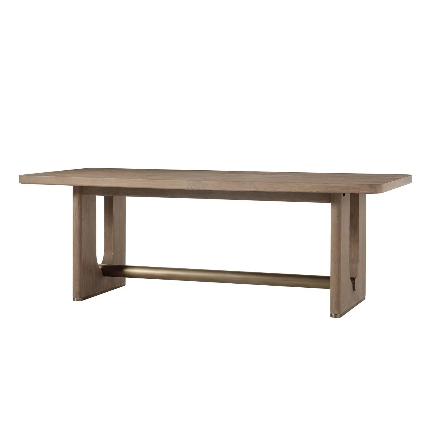Extending Dining Table - Light Oak, Brass Accents product