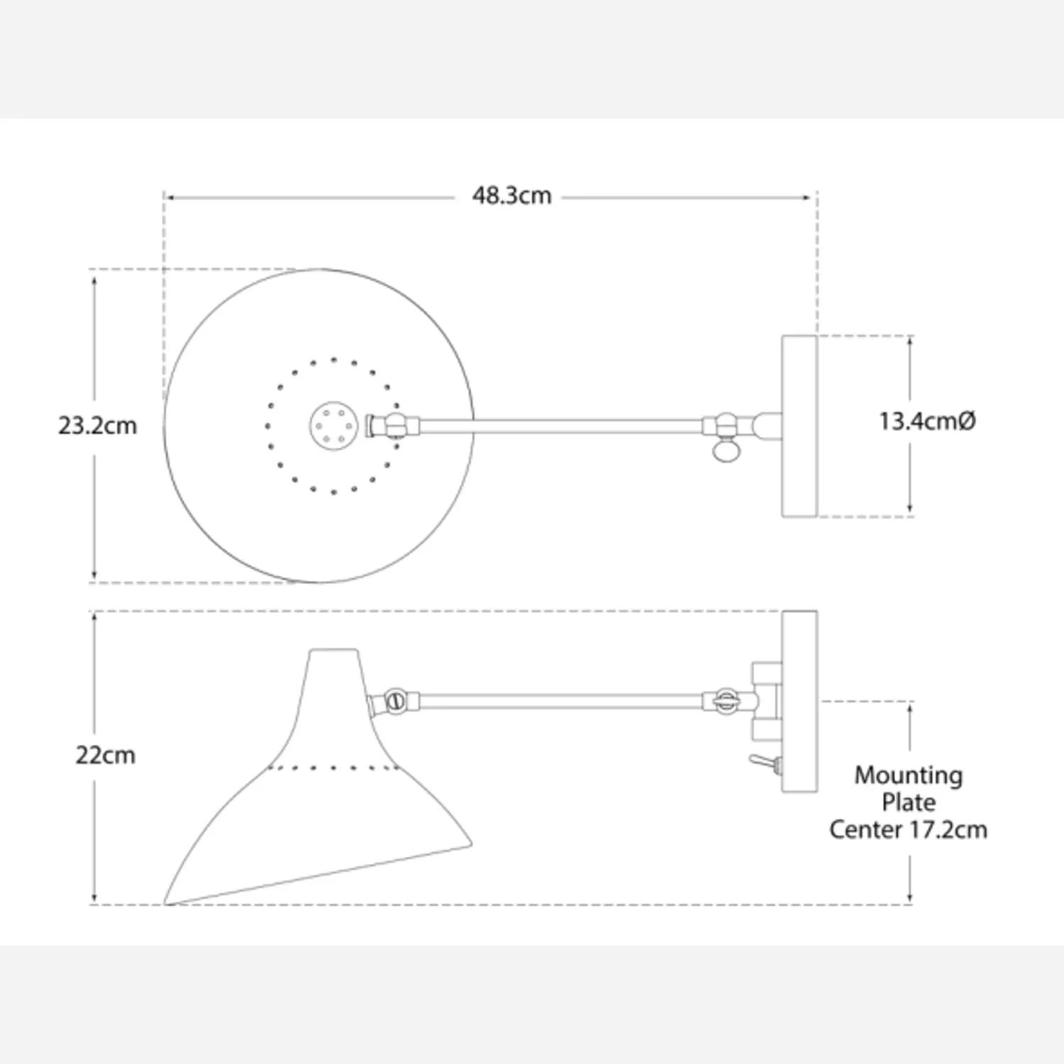Charlton Wall Light - Black, Antique Brass alternate view