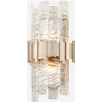 Wall Light with Textured Glass - Brass alternate view