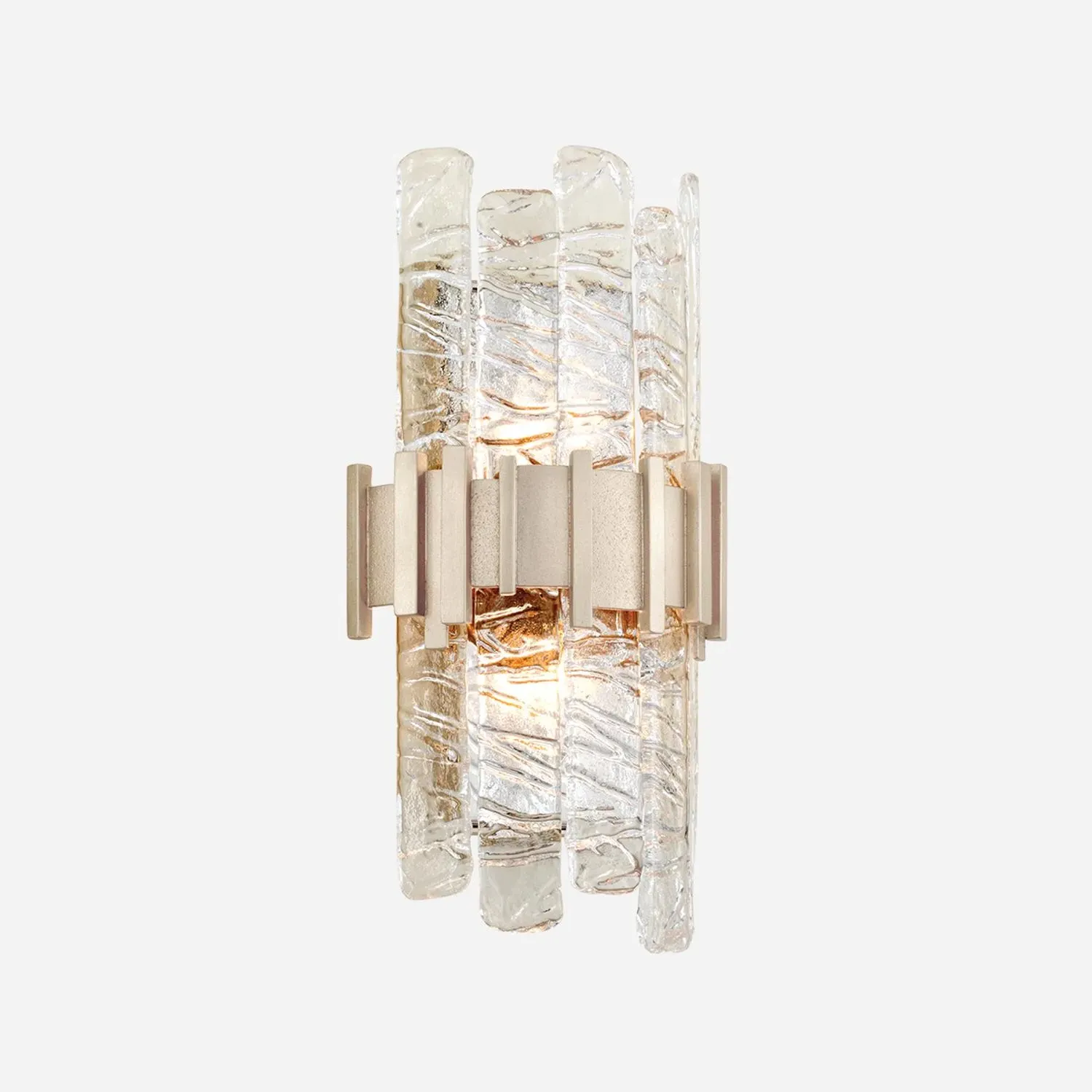 Wall Light with Textured Glass - Brass product