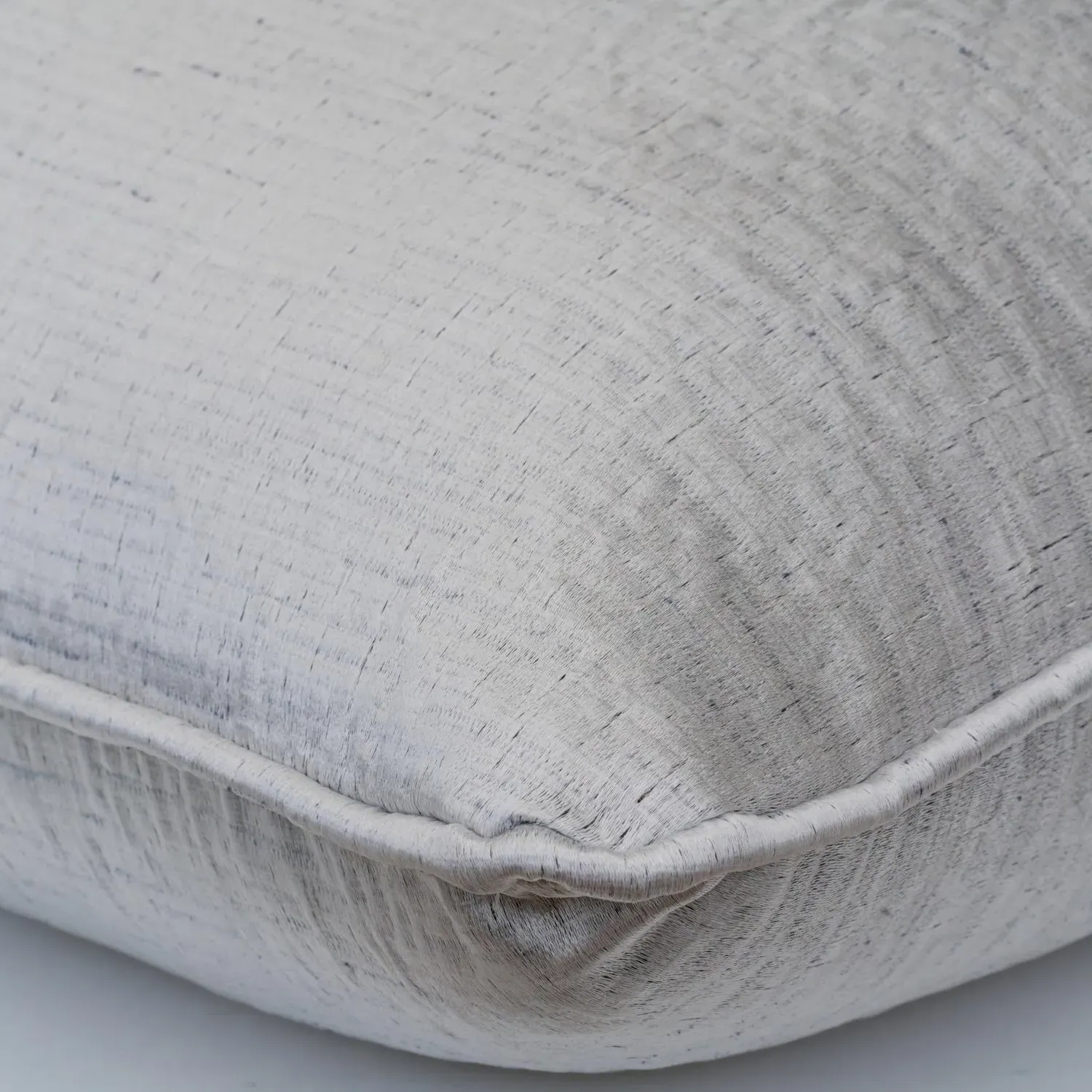 Square Cushion with Feather Fill - Silver, Satin alternate view