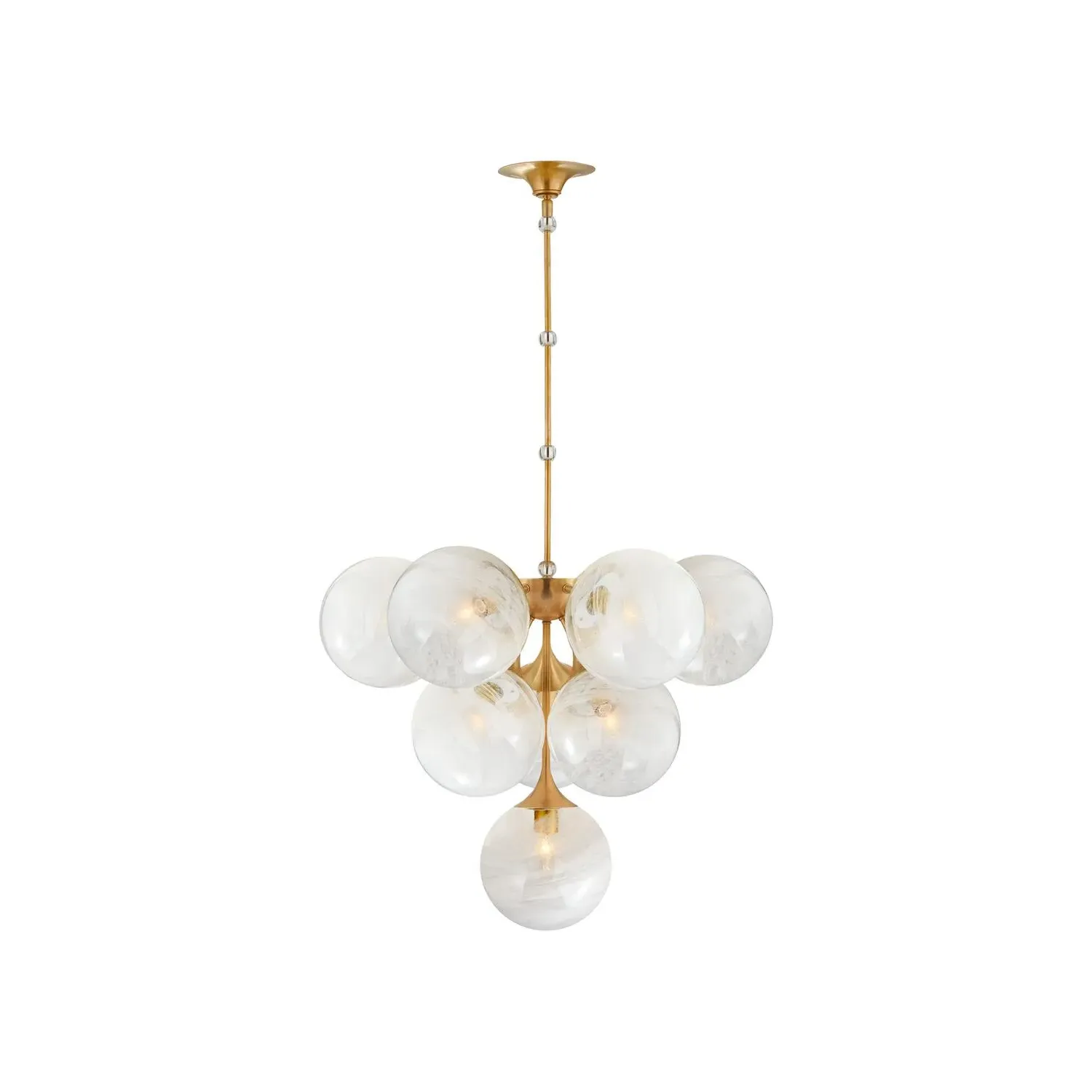 Medium Chandelier with Curved Arms - Brass, Metal product