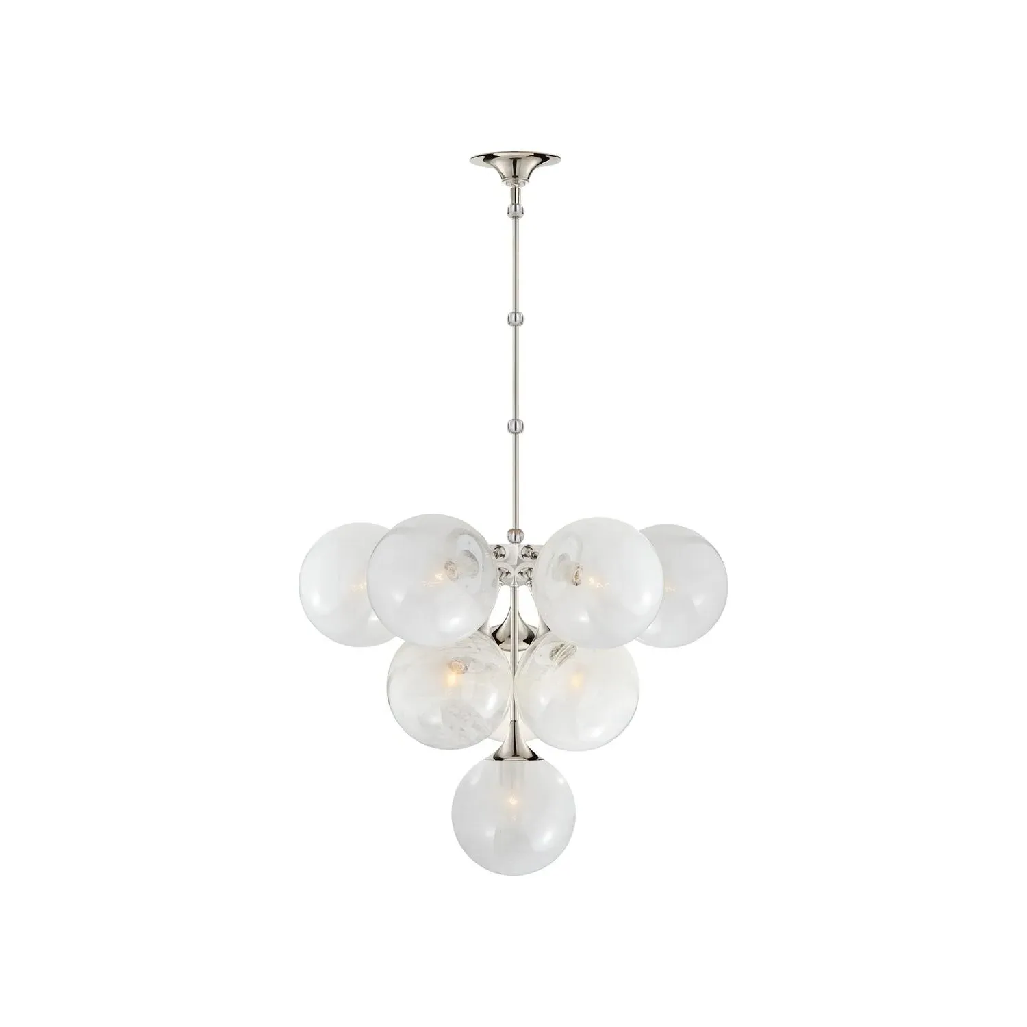 Medium Chandelier with Curved Arms - Polished Nickel product