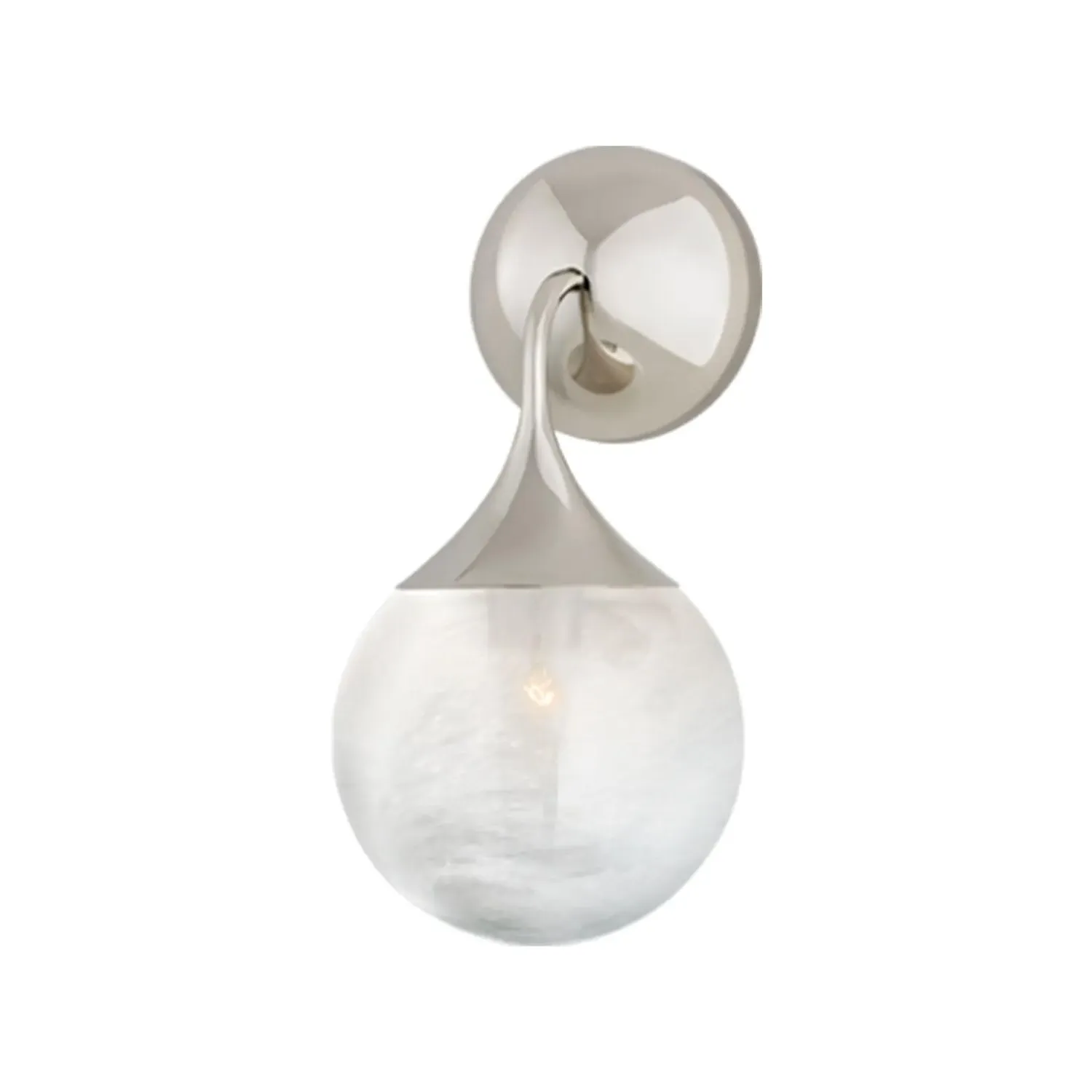 Single Wall Light with Curved Arm - Polished Nickel product