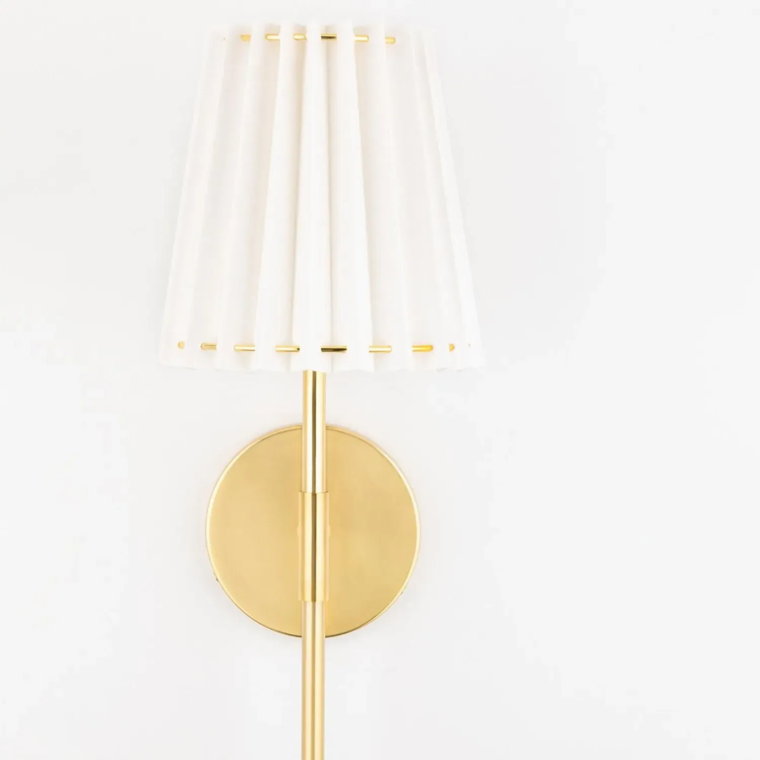 Tall Wall Light with Pleated Shade - Brass alternate view
