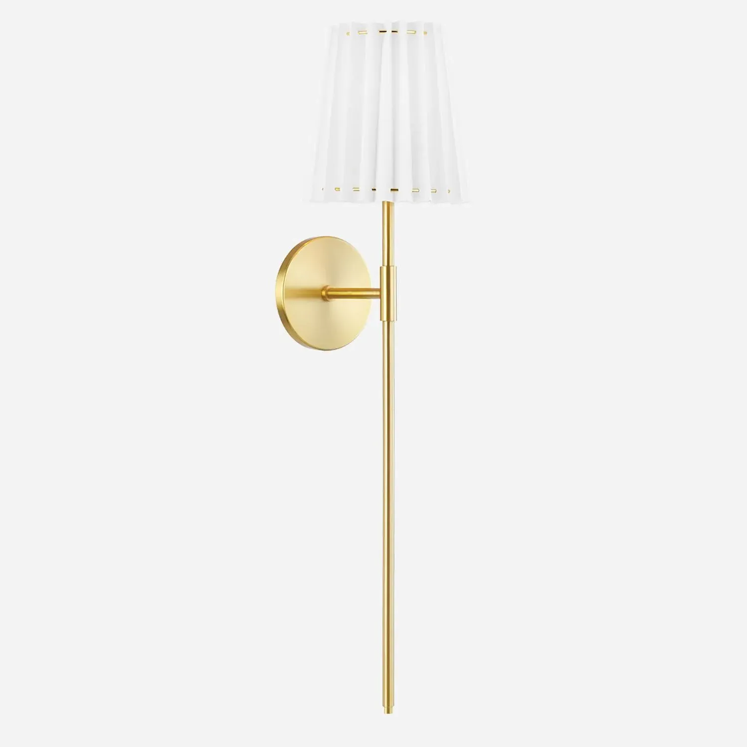 Tall Wall Light with Pleated Shade - Brass product