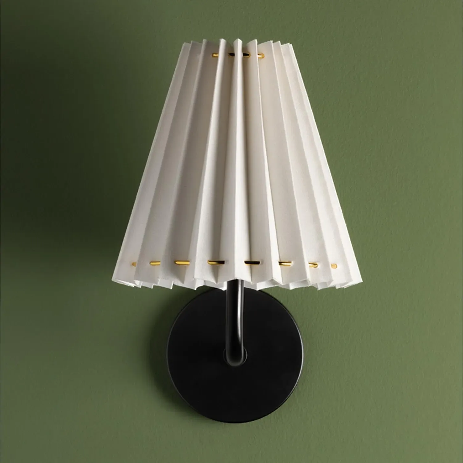 Demi Wall Light with Pleats - Black, Metal alternate view