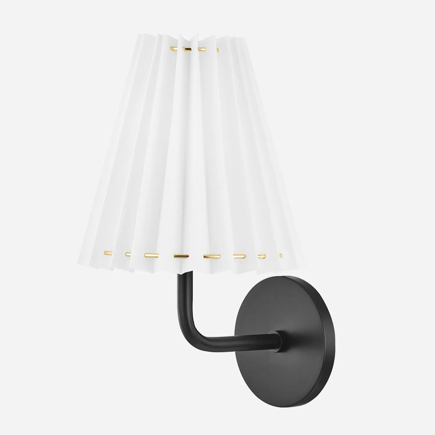 Demi Wall Light with Pleats - Black, Metal product