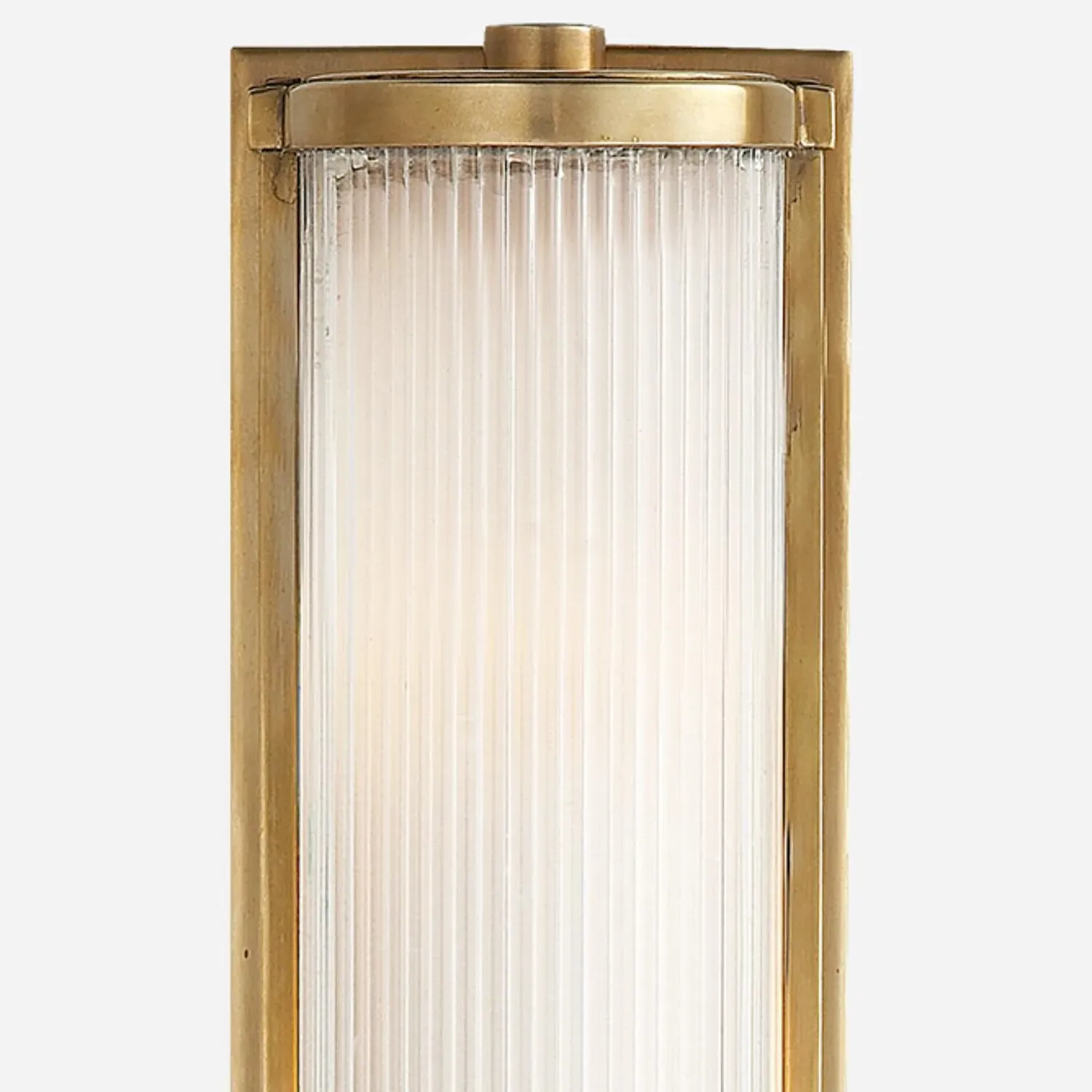 Long Wall Light with Glass Liner - Brass, Glass alternate view