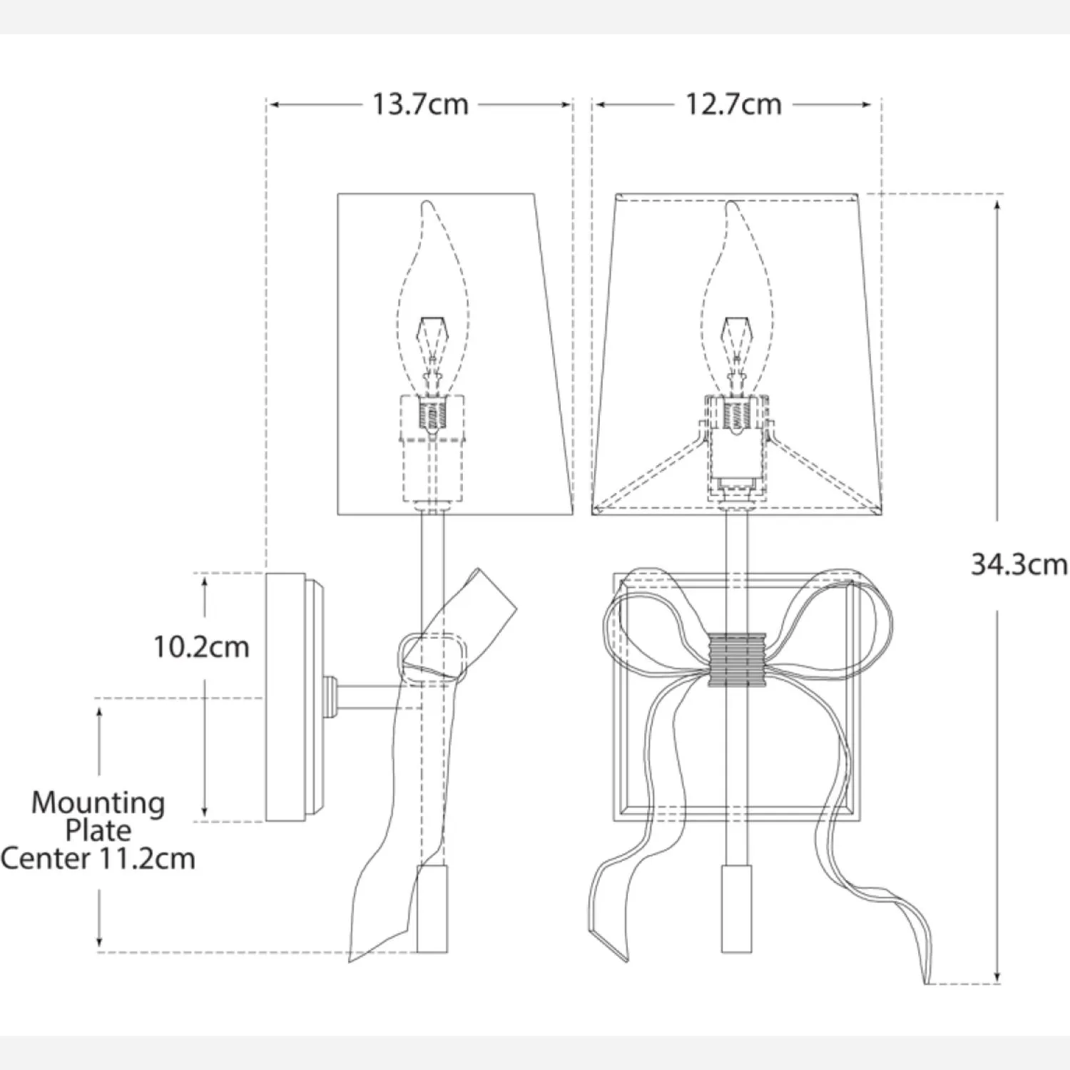 Ellery Wall Light with Bow Detail - Polished Nickel alternate view