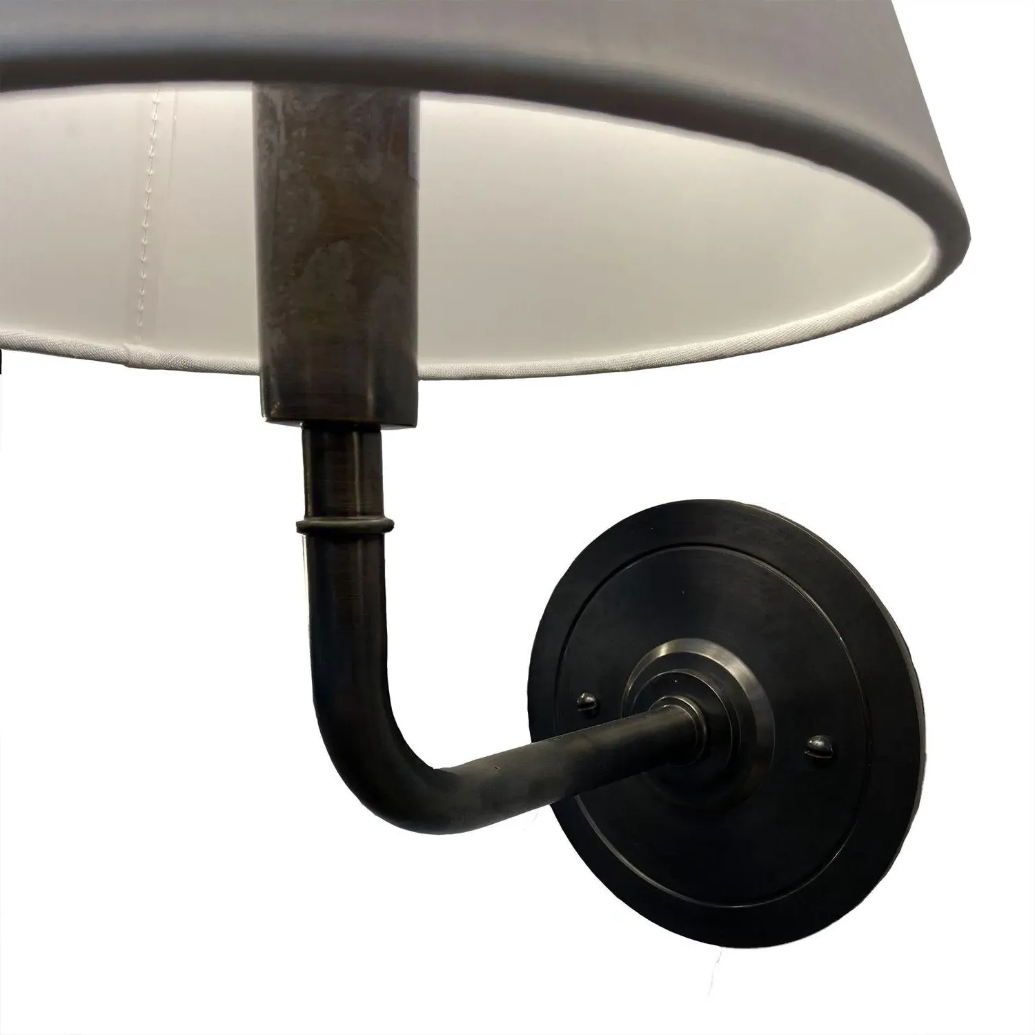 Curved Wall Light with Linen Shade - Bronze alternate view