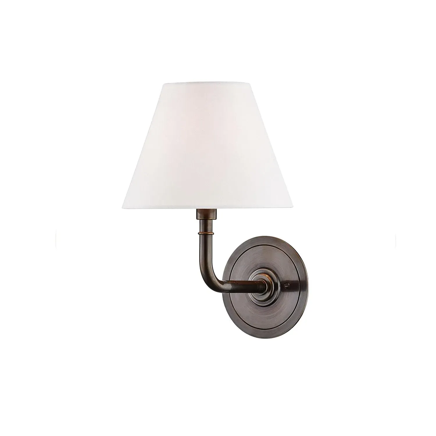 Curved Wall Light with Linen Shade - Bronze product