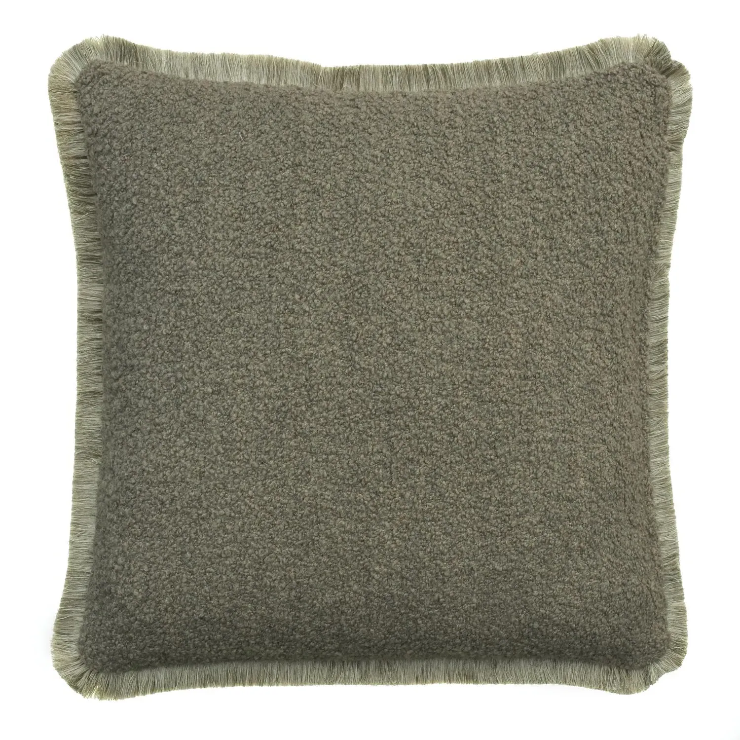 Square Cushion with Gold Trim - Truffle, Bouclé product