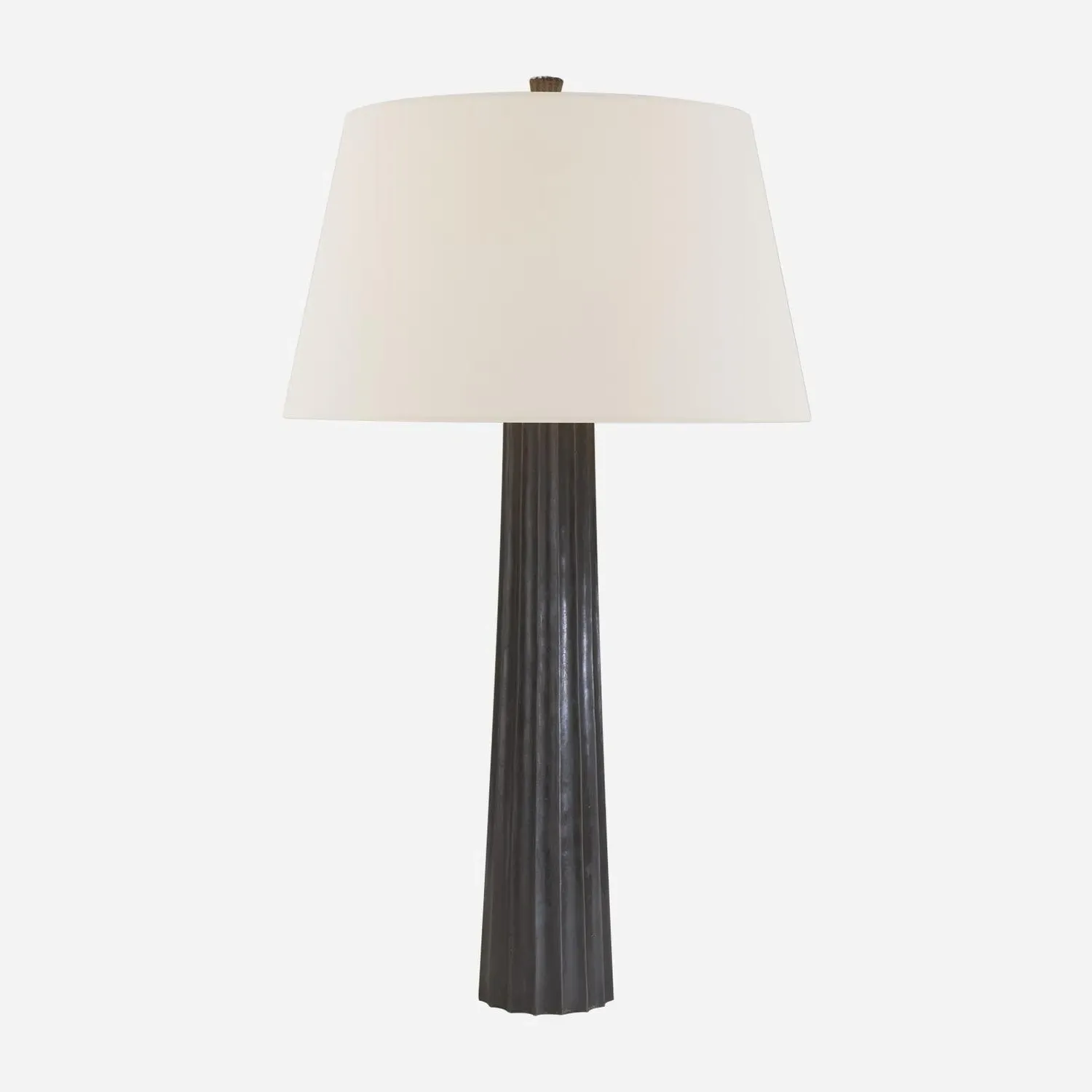 Fluted Table Lamp - Aged Iron, Paper Shade product