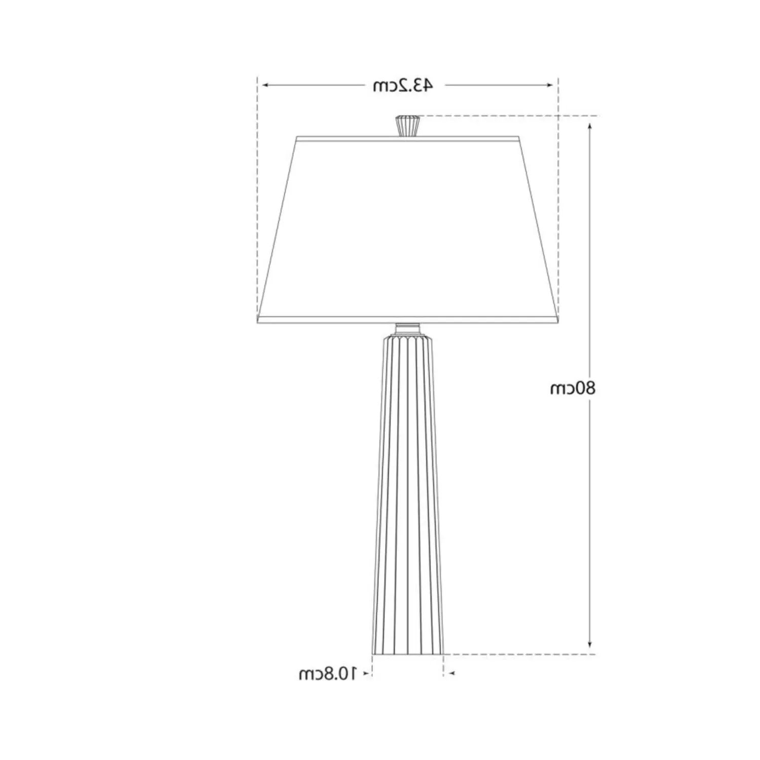 Fluted Table Lamp - White, Plaster alternate view