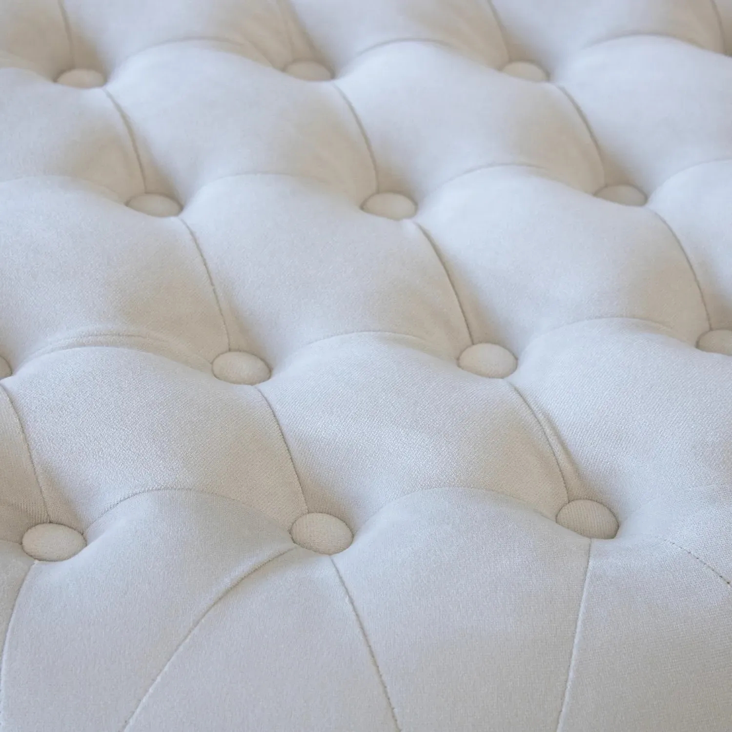 Tufted Ottoman Stool - Putty, Velvet alternate view